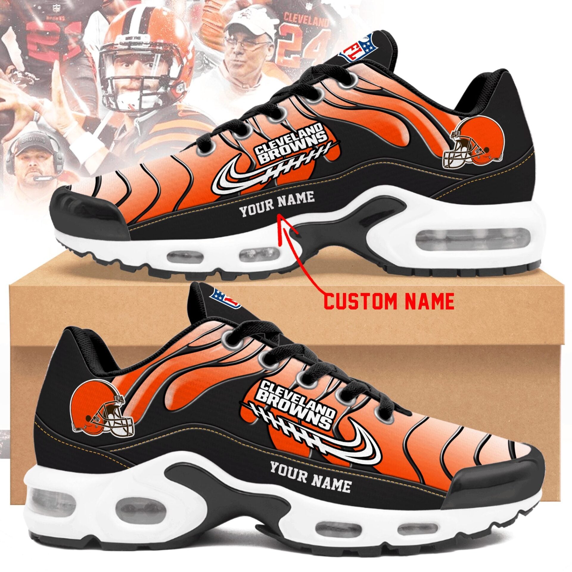 Ideafootwear Cleveland Browns TN Shoes Sneakers For Men And Women