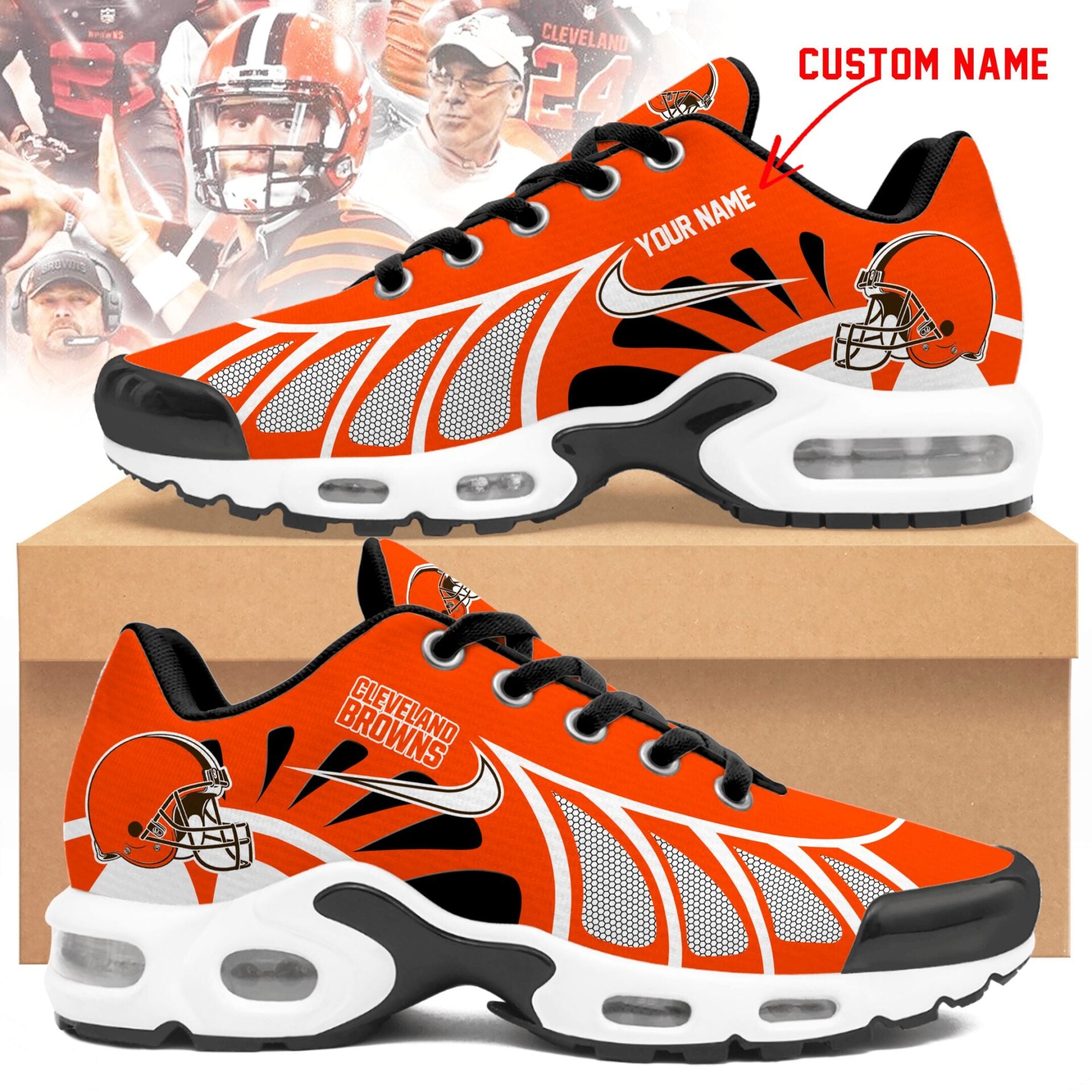 Ideafootwear Cleveland Browns TN Shoes Sneakers For Men And Women