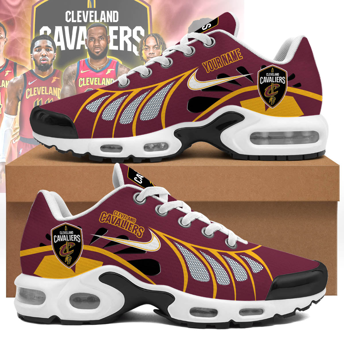 Ideafootwear Cleveland Cavaliers TN Shoes Sneakers For Men And Women