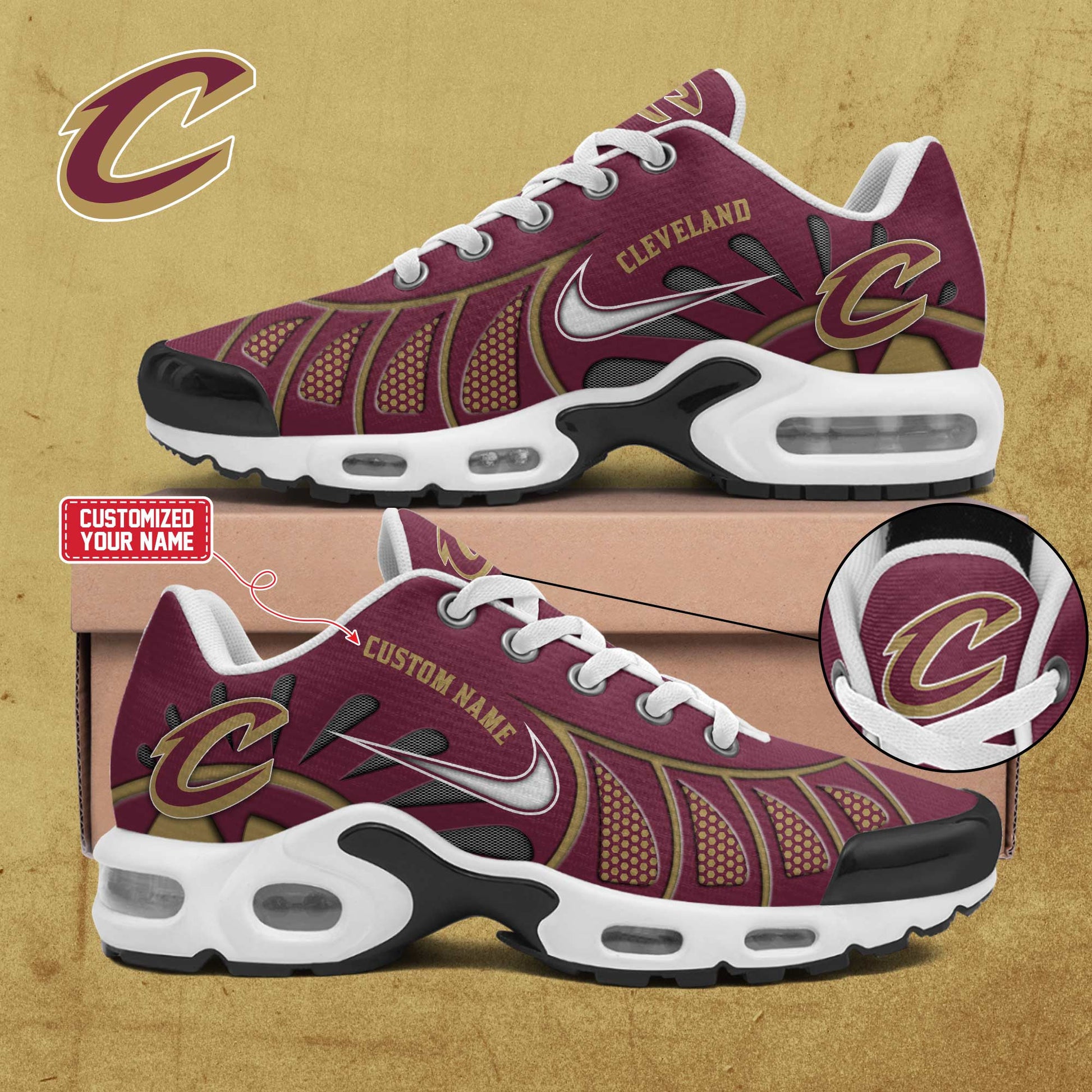 Ideafootwear Cleveland Cavaliers TN Shoes Sneakers For Men And Women