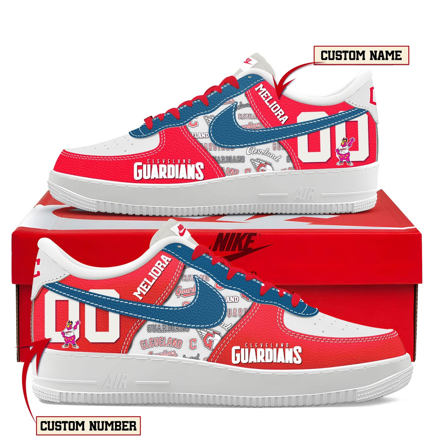 Ideafootwear Cleveland Guardians Air Low-Top Sneakers Shoes For Men And Women 1