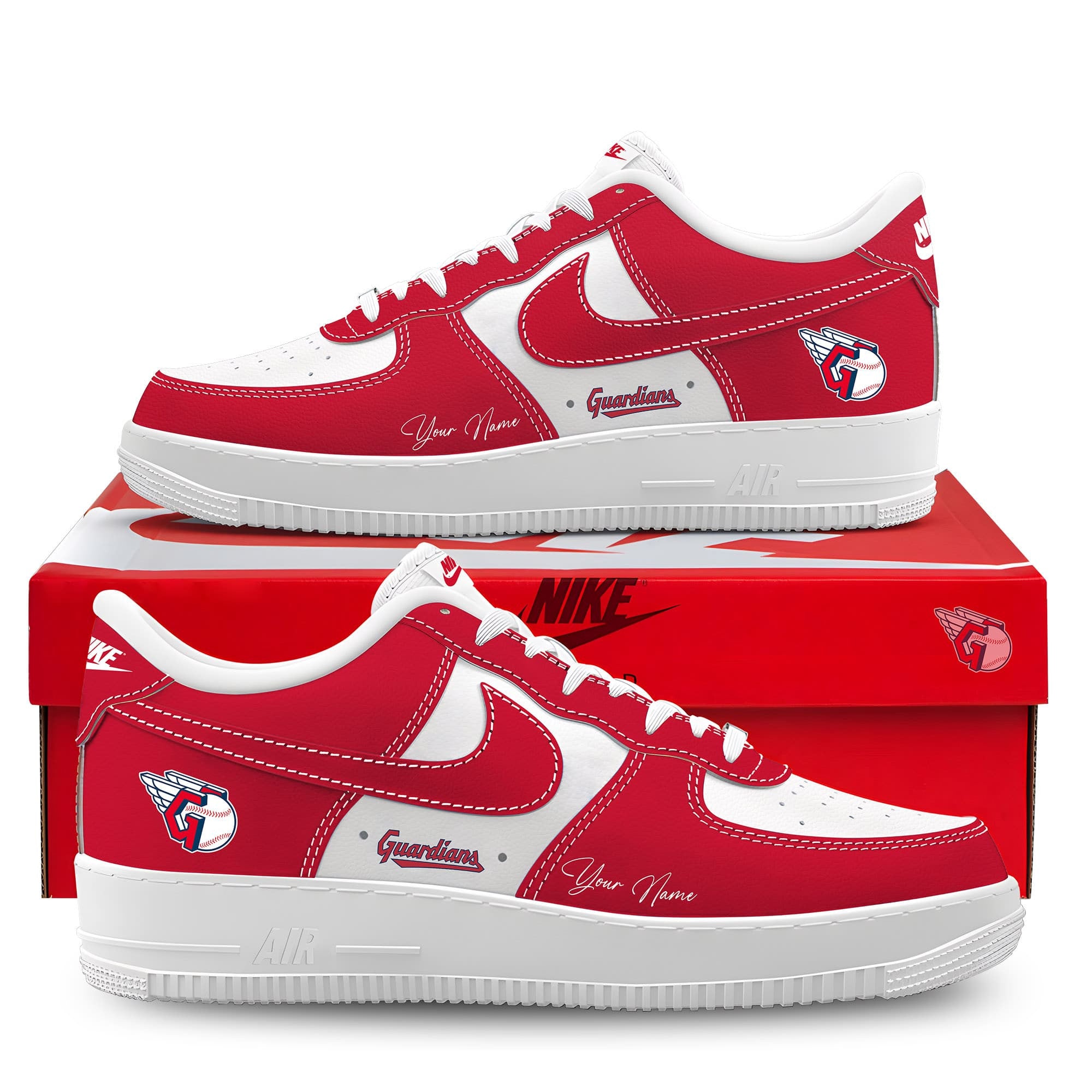 Ideafootwear Cleveland Guardians Air Low-Top Sneakers Shoes For Men And Women 1