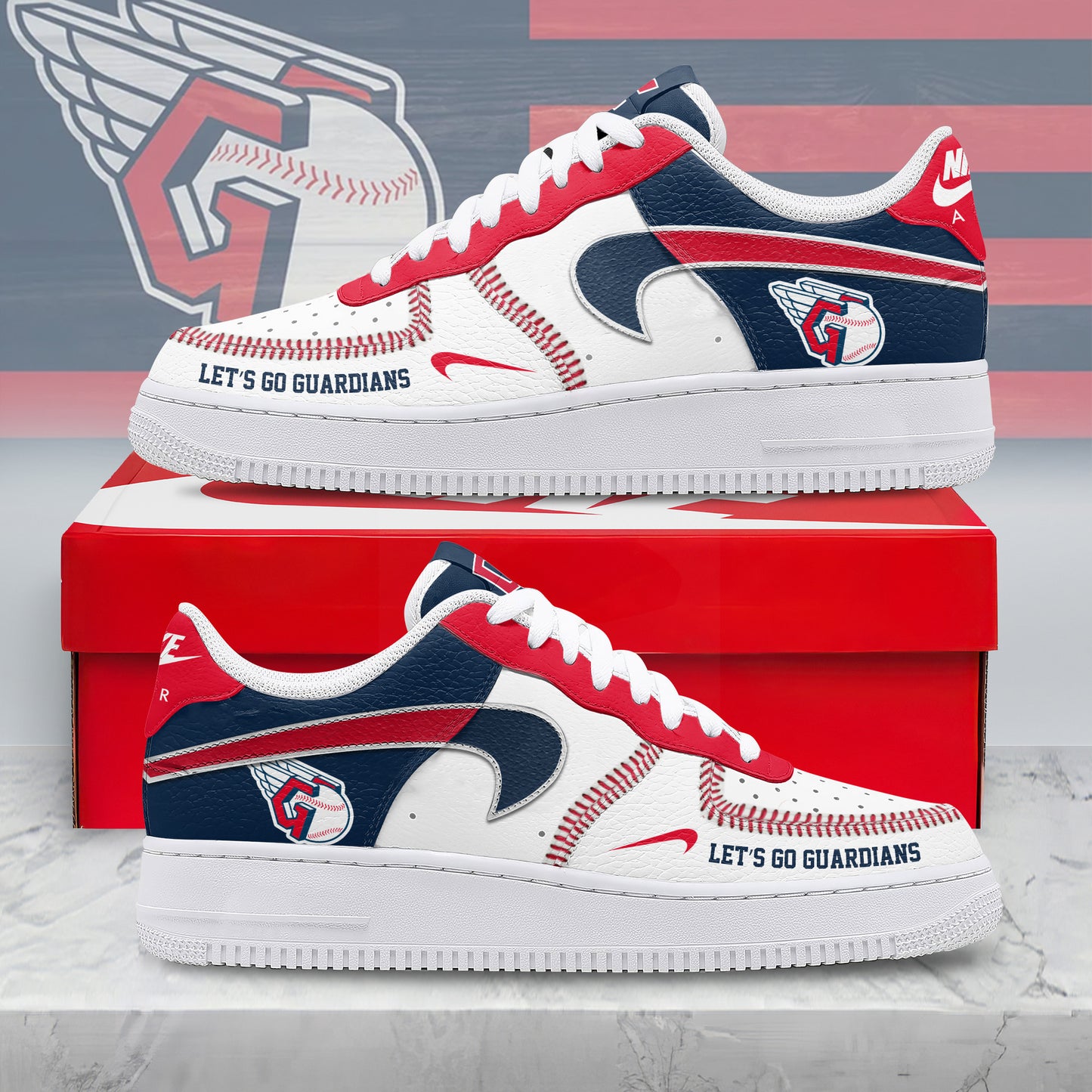 Ideafootwear Cleveland Guardians Air Low-Top Sneakers Shoes For Men And Women 1