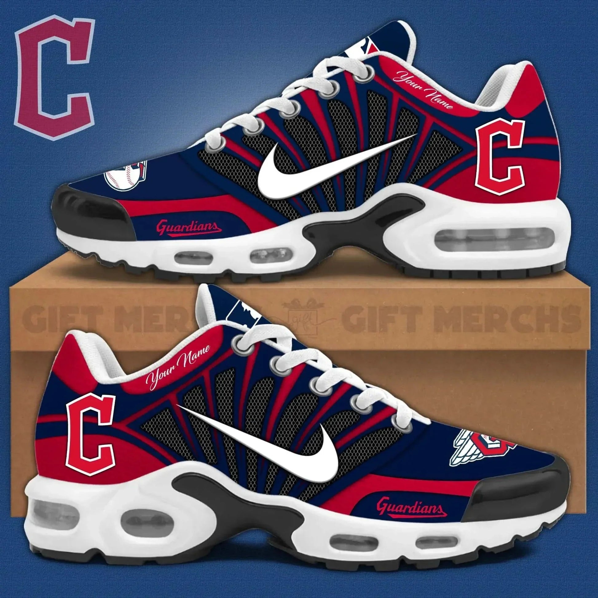 Ideafootwear Cleveland Guardians TN Shoes Sneakers For Men And Women