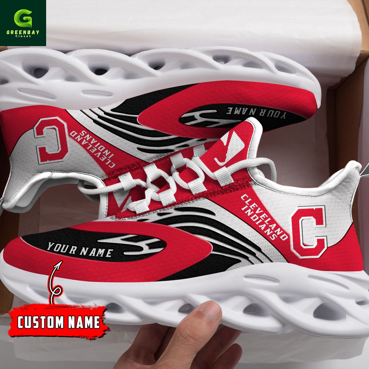 Ideafootwear Cleveland Indians Max Soul Shoes Sneakers For Men And Women