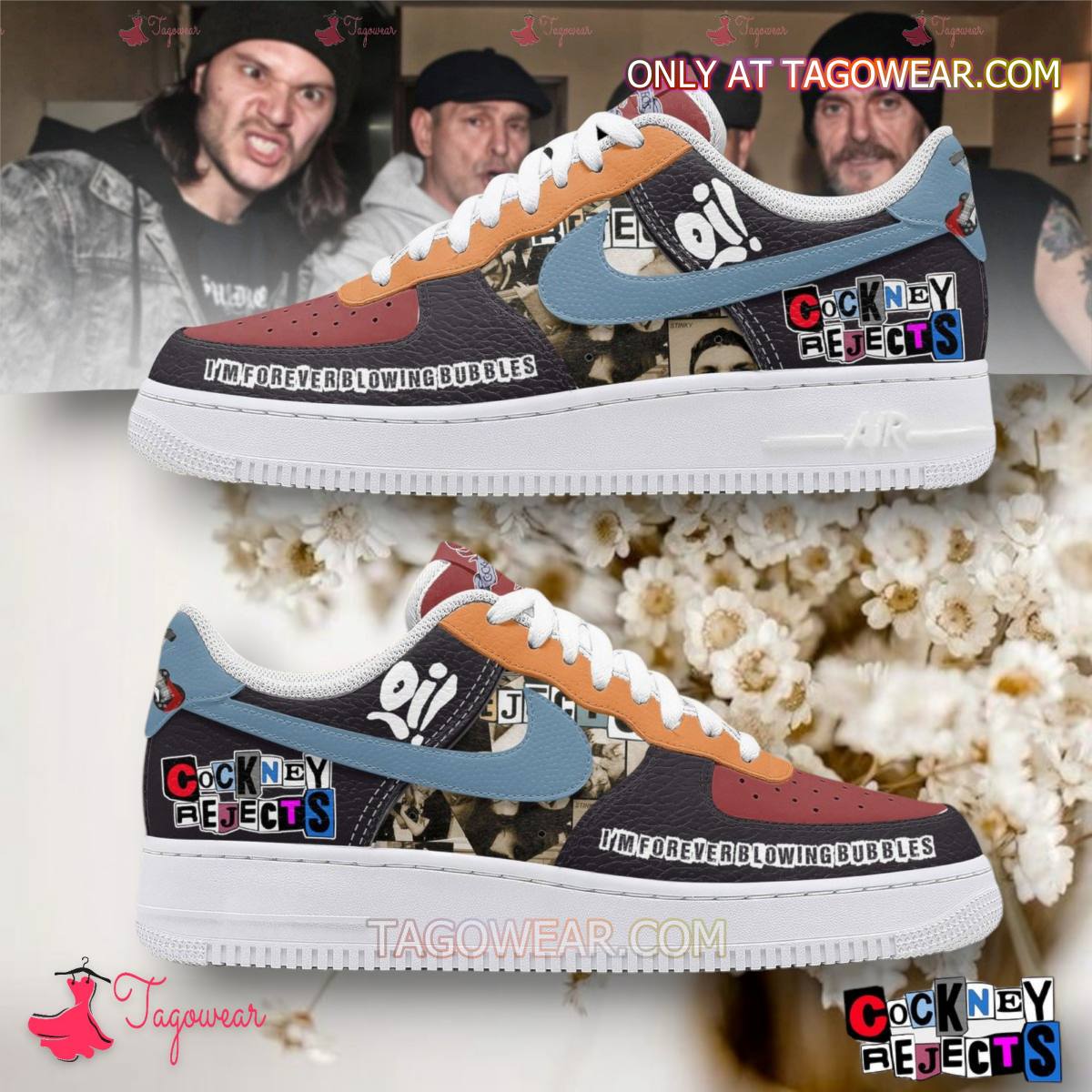 Ideafootwear Cockney Rejects Air Low-Top Sneakers Shoes For Men And Women 1