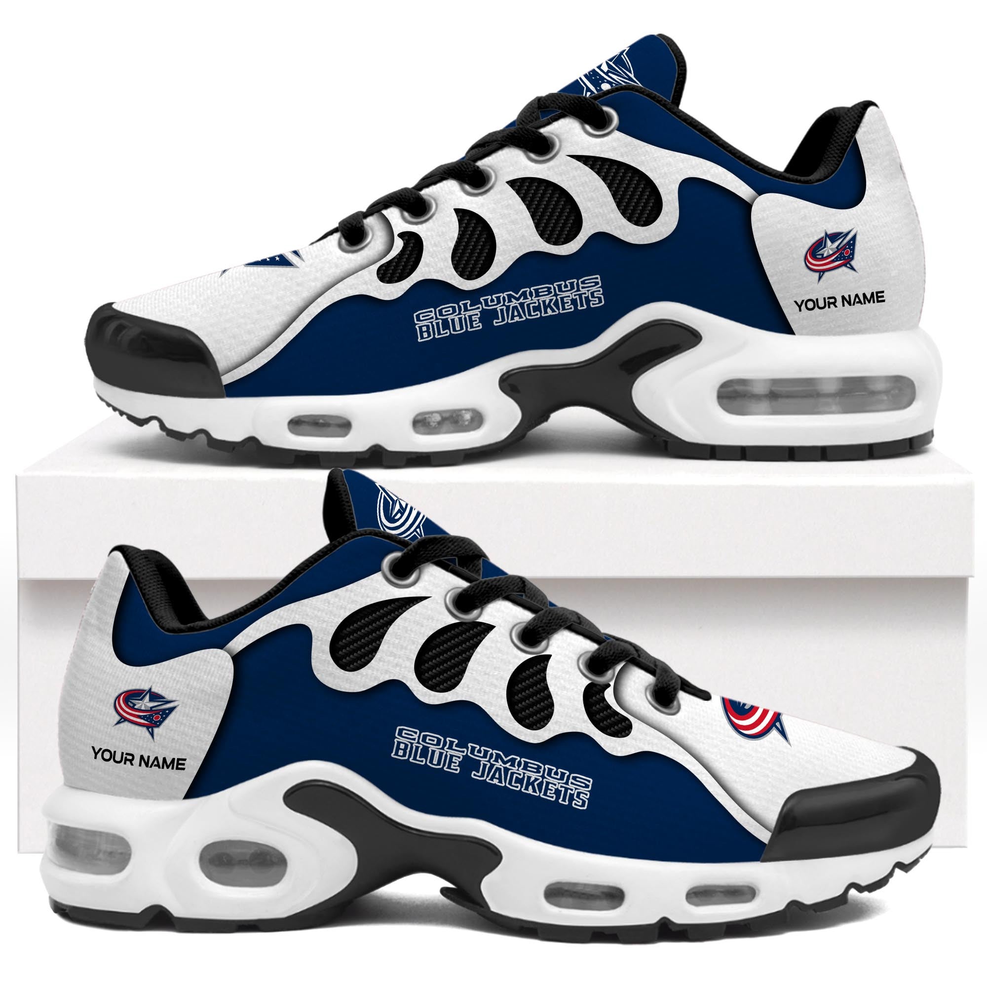 Ideafootwear Columbus Blue Jackets TN Shoes Sneakers For Men And Women