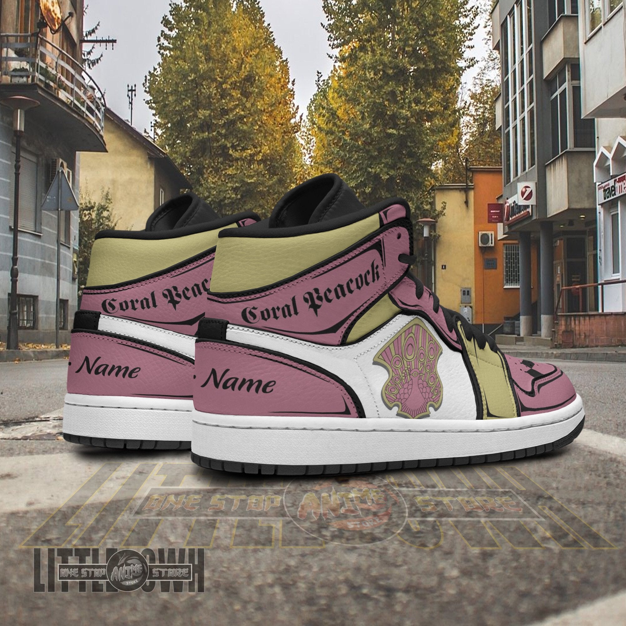 Ideafootwear Coral Peacock AJ1 High Sneakers Shoes For Men And Women