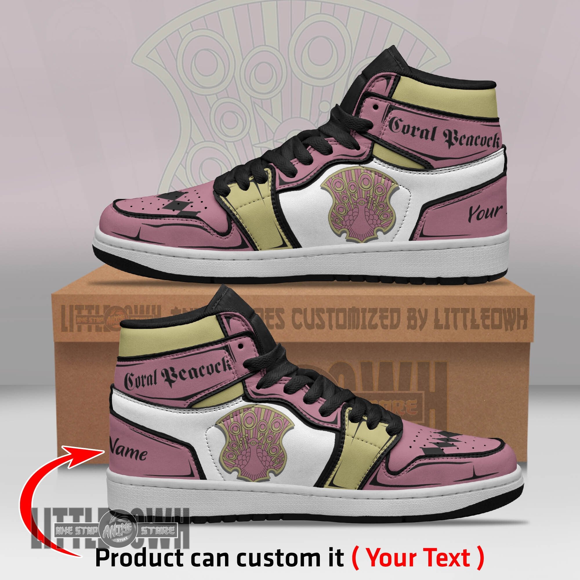 Ideafootwear Coral Peacock AJ1 High Sneakers Shoes For Men And Women
