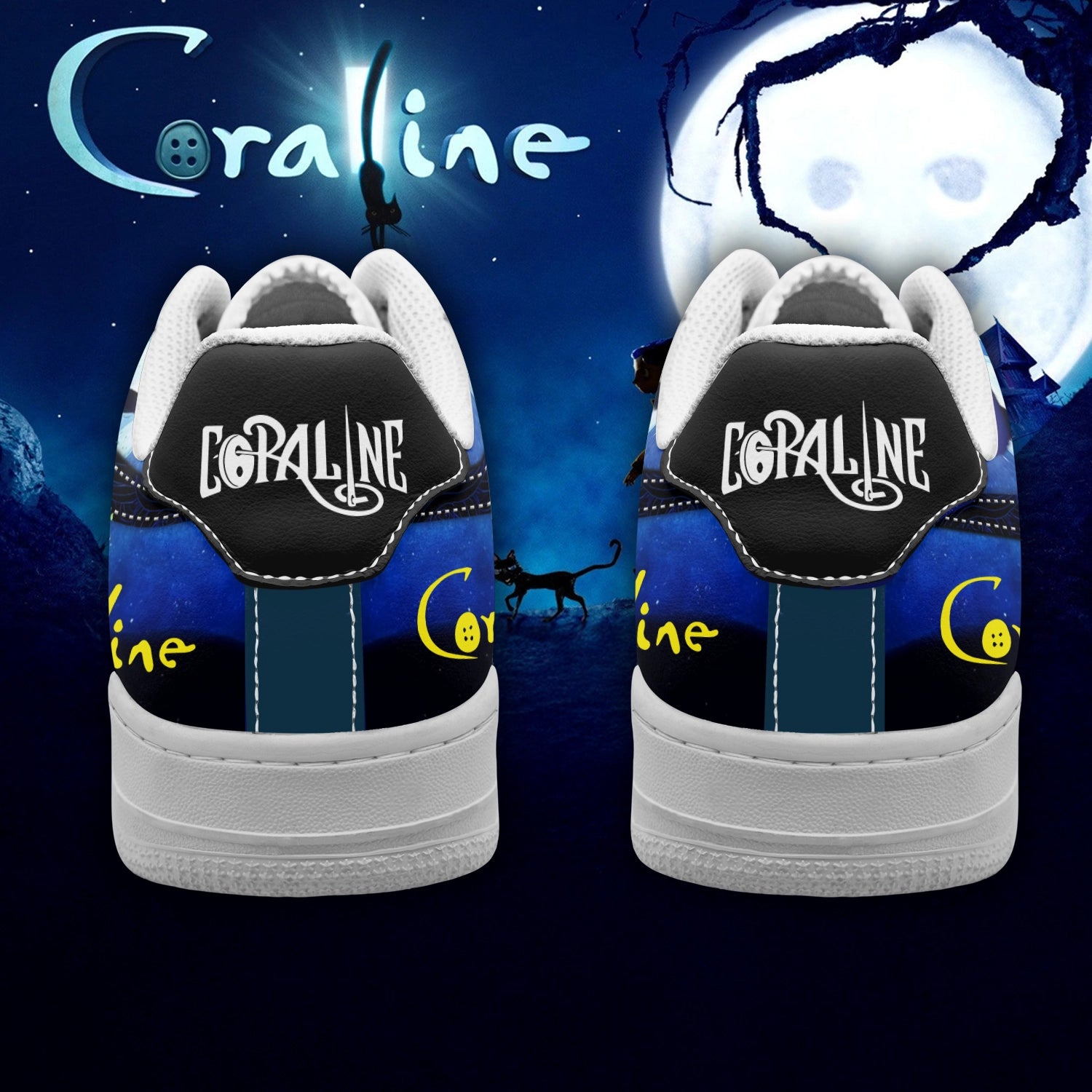 Ideafootwear Coraline x Halloween Air Low-Top Sneakers Shoes For Men And Women 3