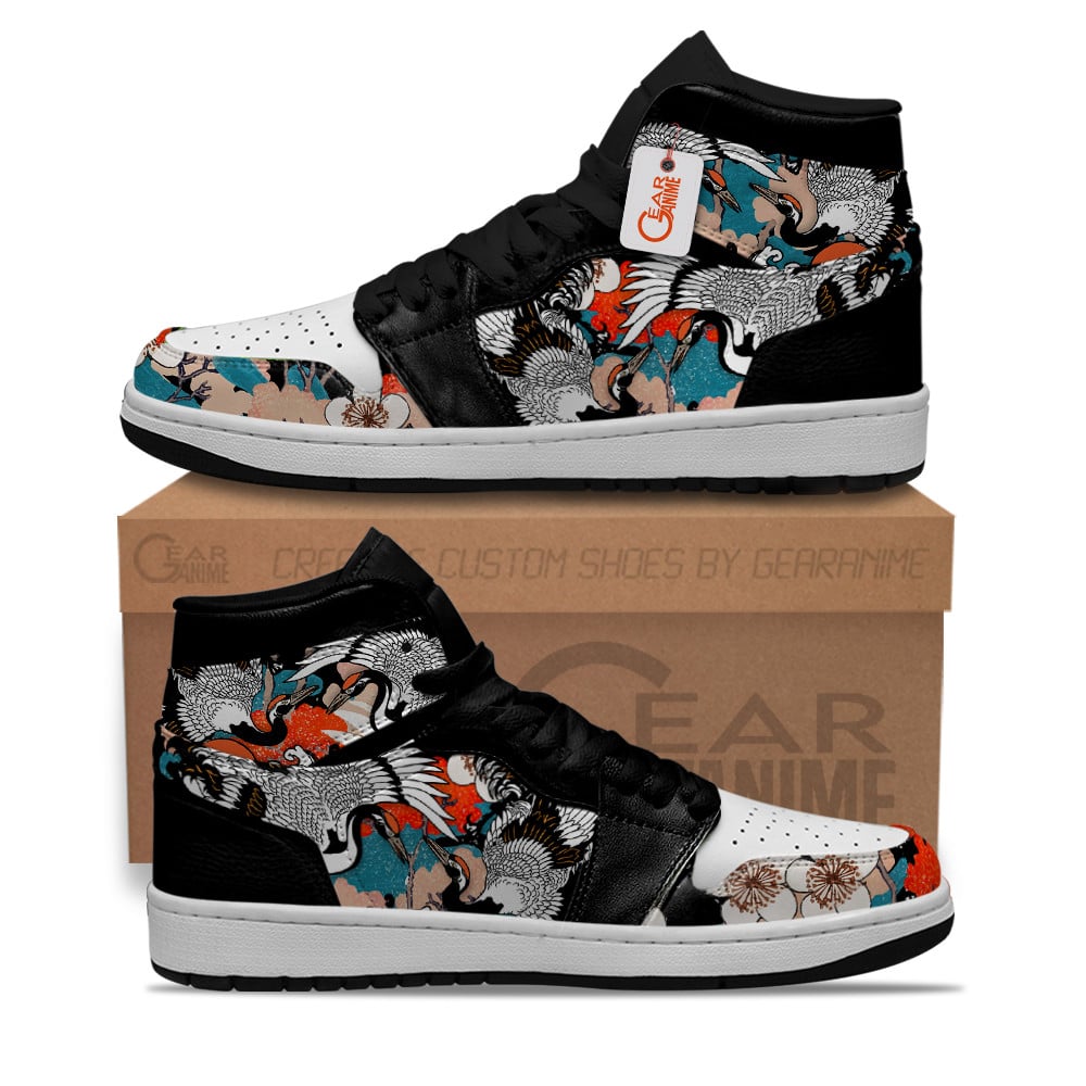 Ideafootwear Cranes AJ1 High Sneakers Shoes For Men And Women