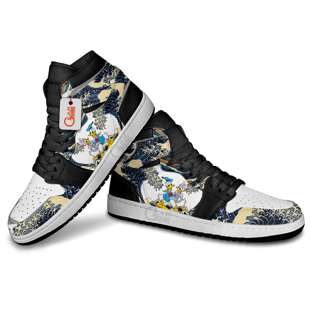 Ideafootwear Daisy and Donald AJ1 High Sneakers Shoes For Men And Women