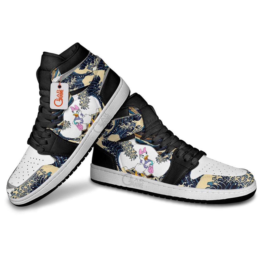 Ideafootwear Daisy Duck AJ1 High Sneakers Shoes For Men And Women
