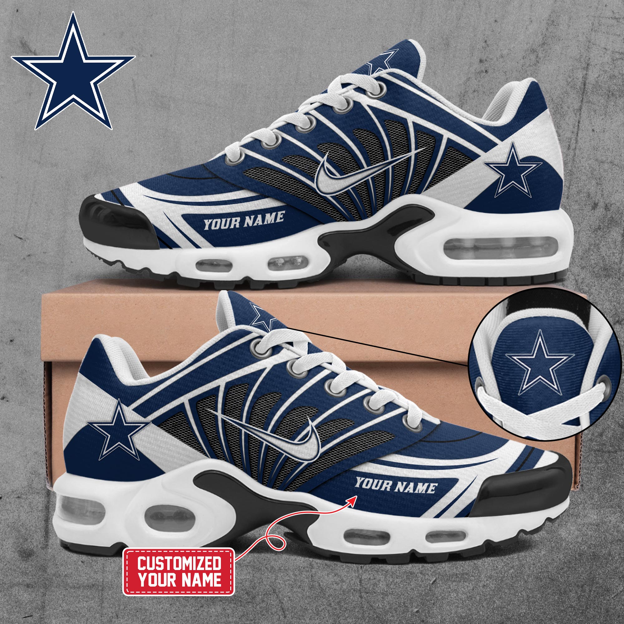 Ideafootwear Dallas Cowboys TN Shoes Sneakers For Men And Women