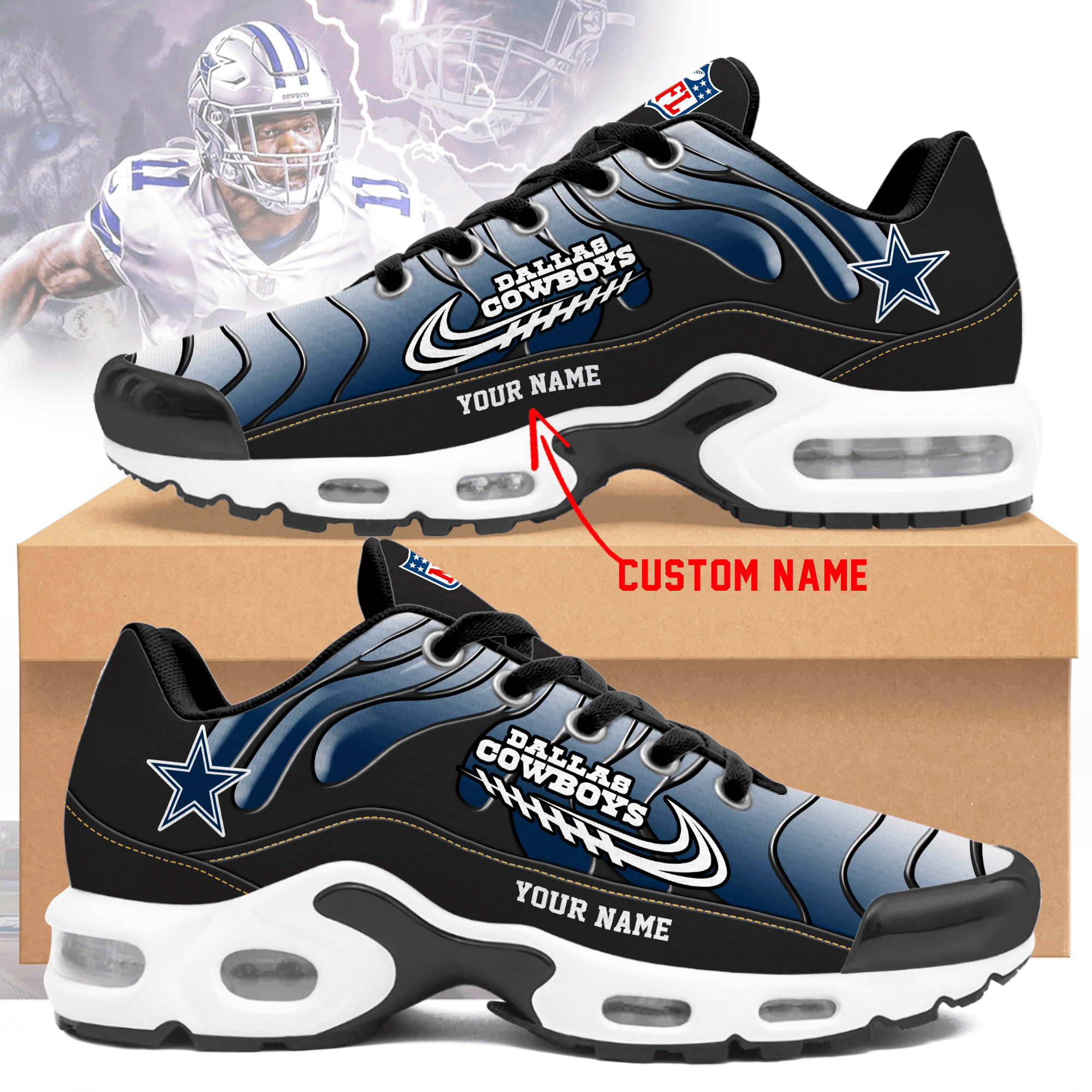 Ideafootwear Dallas Cowboys TN Shoes Sneakers For Men And Women