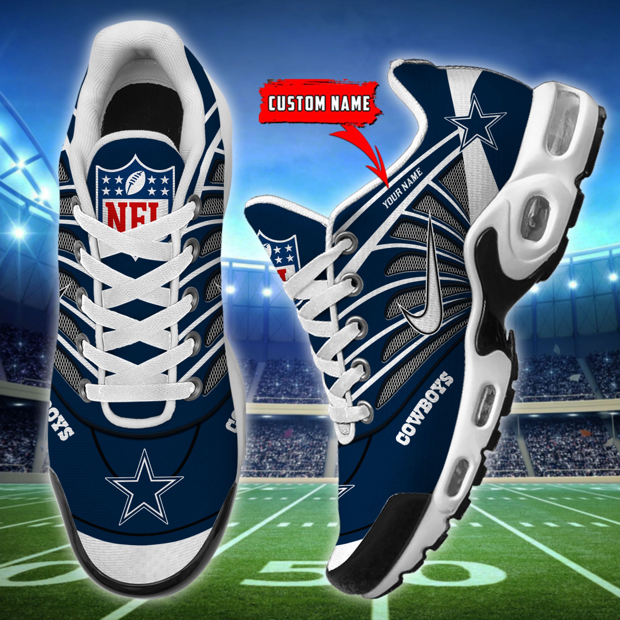 Ideafootwear Dallas Cowboys TN Shoes Sneakers For Men And Women