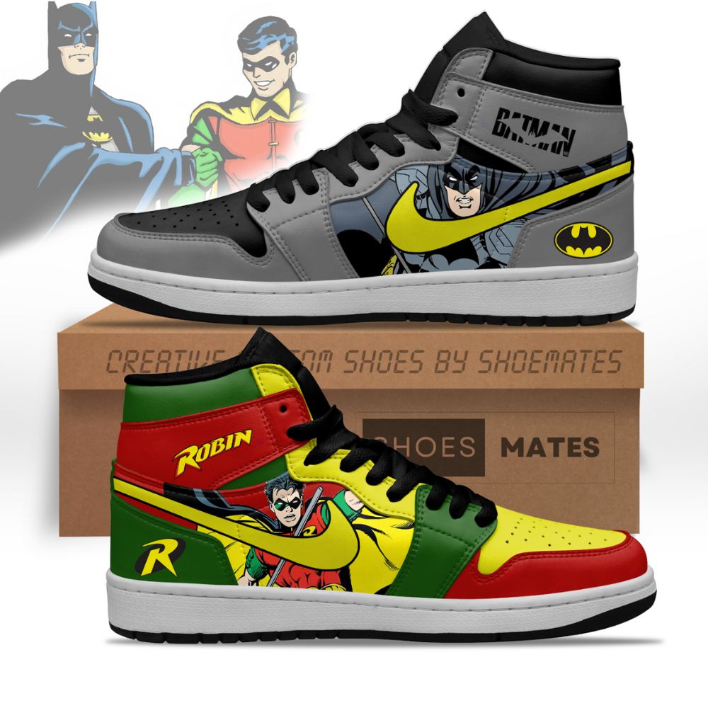 Ideafootwear DC Batman Vs Robin AJ1 High Sneakers Shoes For Men And Women