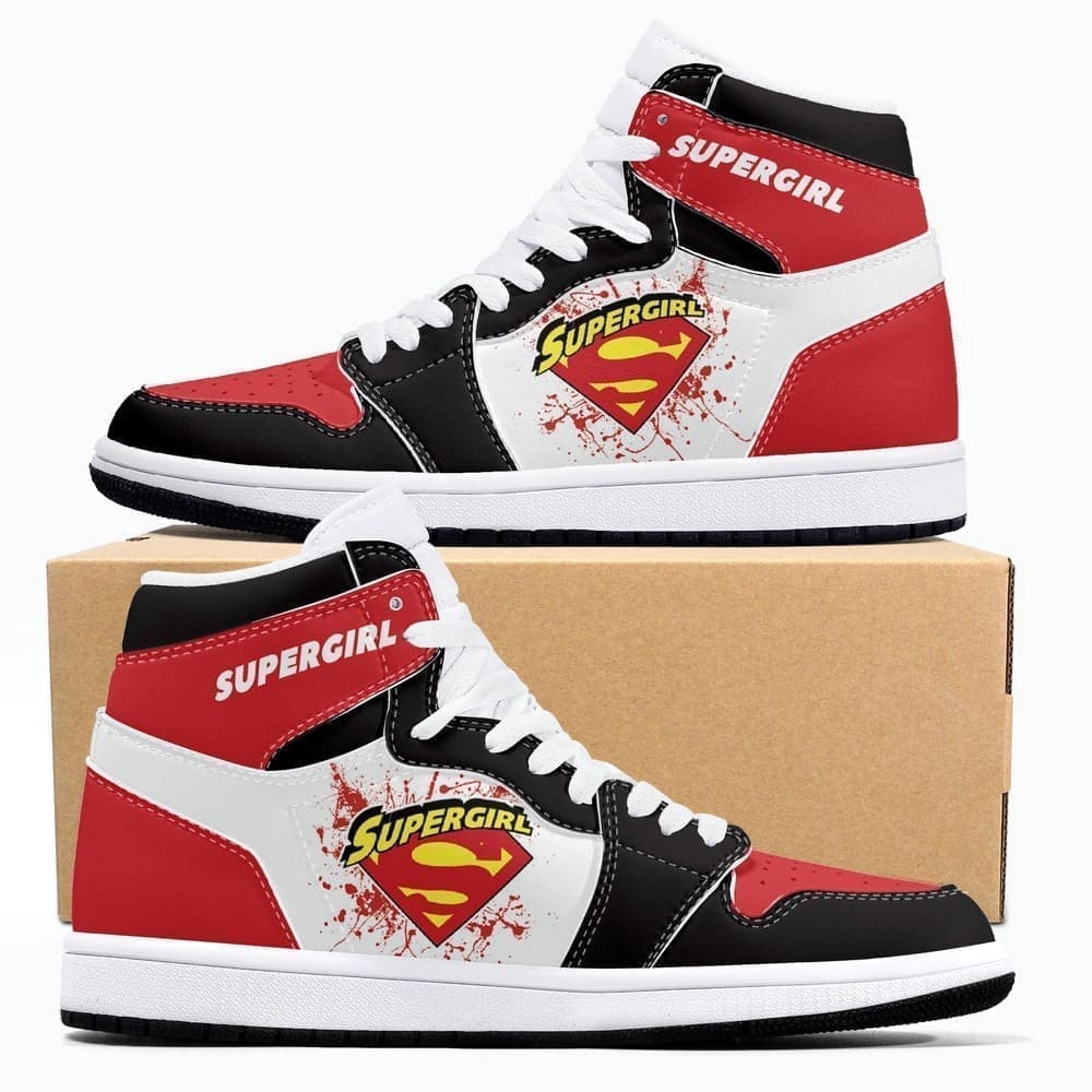 Ideafootwear DC Comics Supergirl AJ1 High Sneakers Shoes For Men And Women