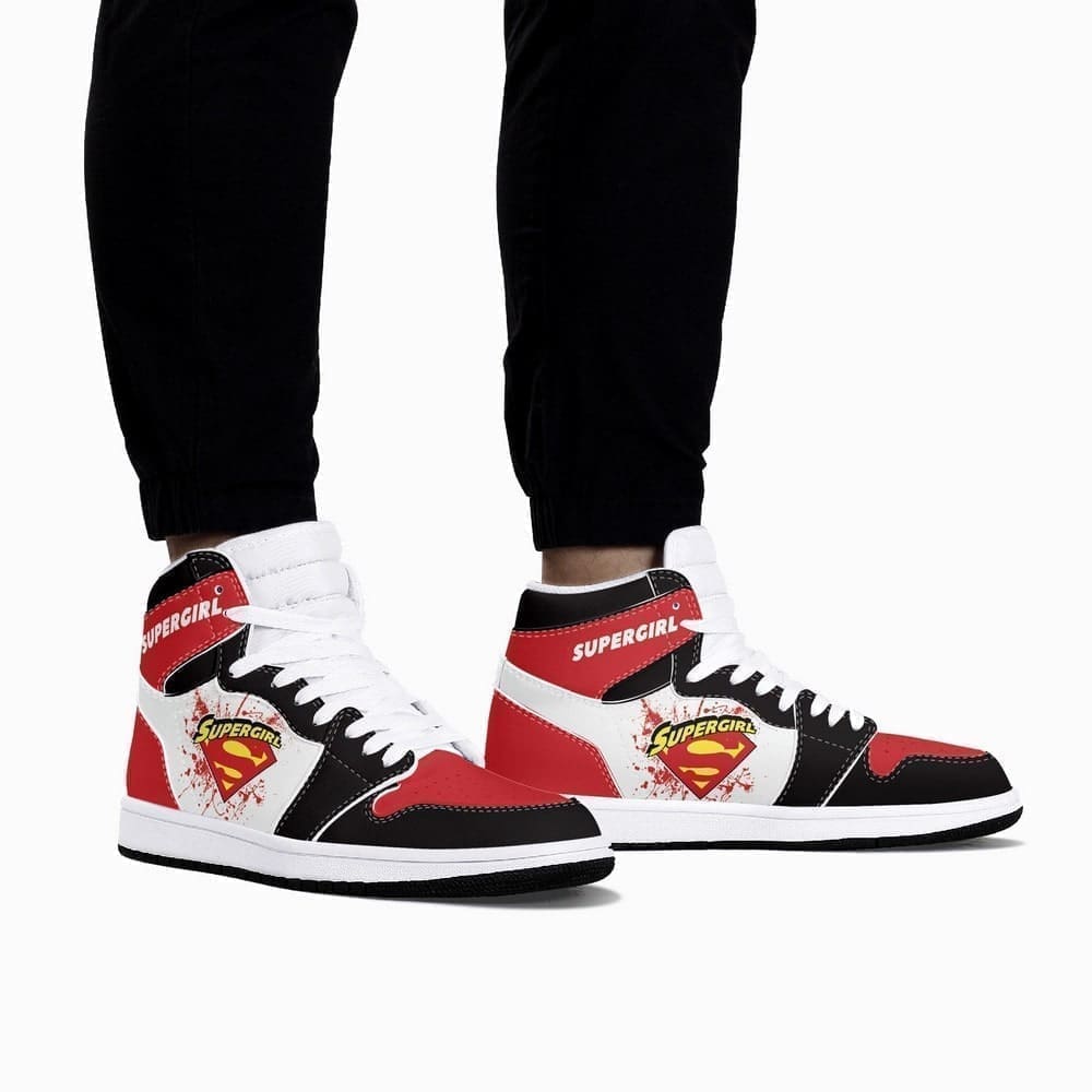 Ideafootwear DC Comics Supergirl AJ1 High Sneakers Shoes For Men And Women