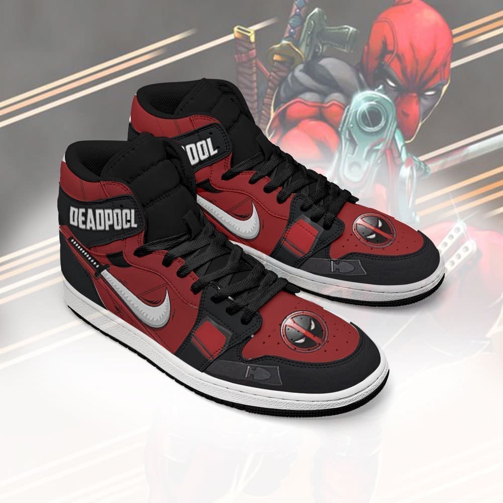 Ideafootwear Deadpool AJ1 High Sneakers Shoes For Men And Women