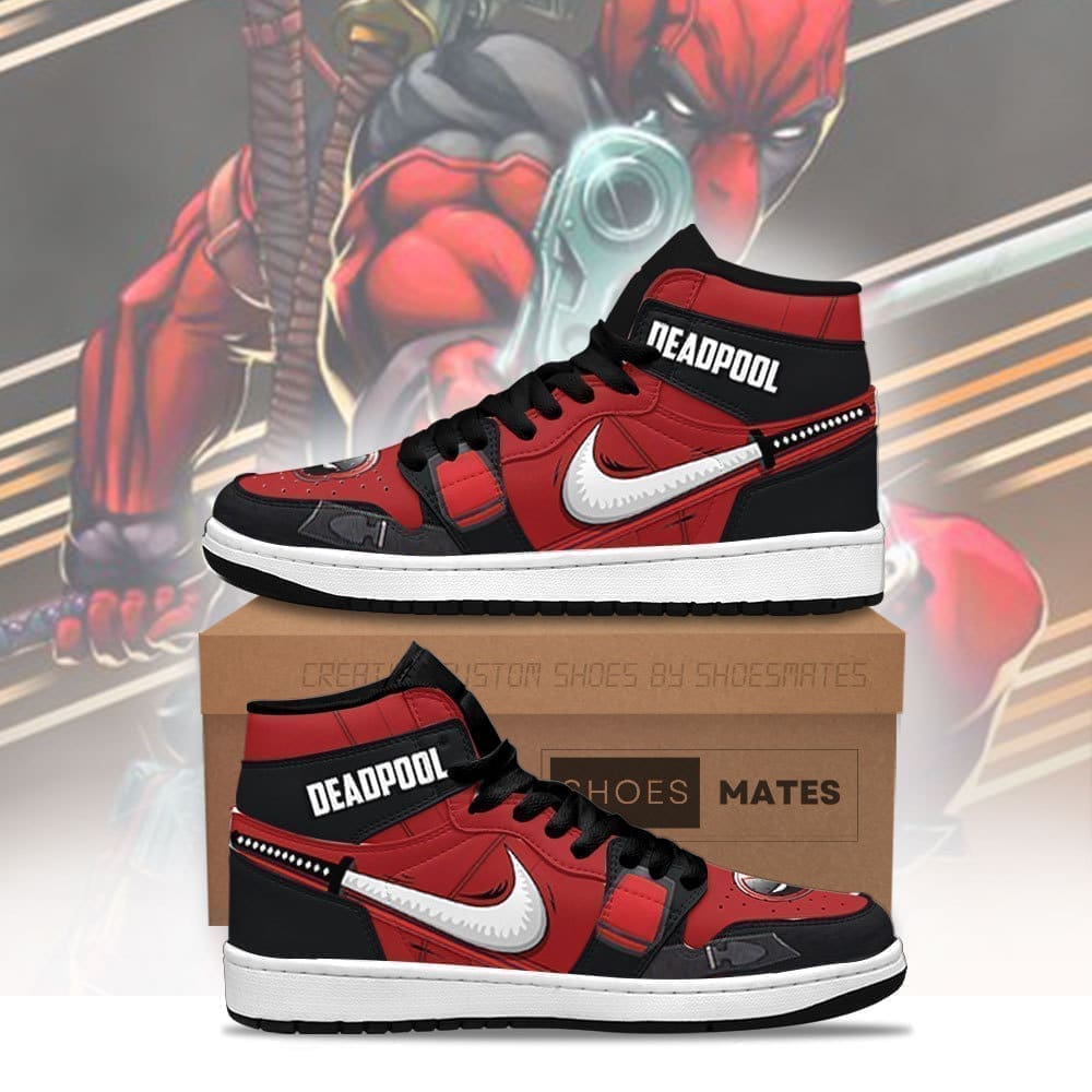 Ideafootwear Deadpool AJ1 High Sneakers Shoes For Men And Women