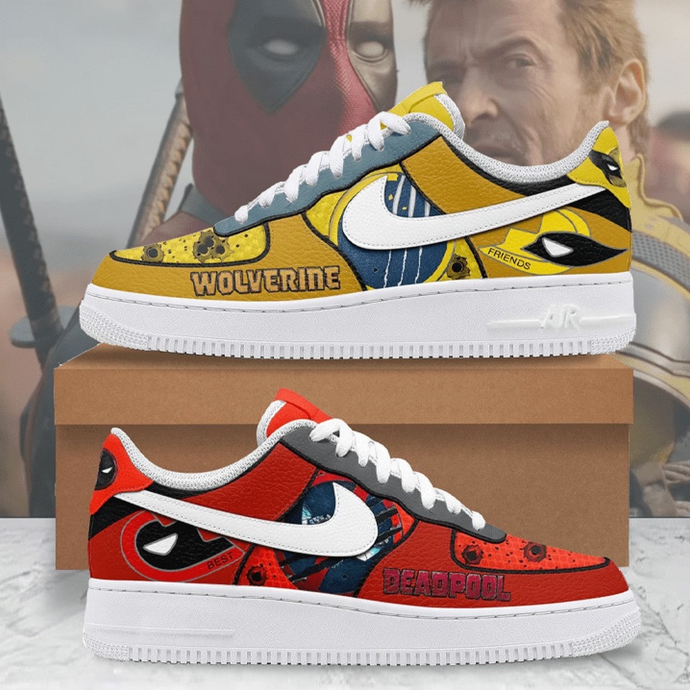 Ideafootwear Deadpool Vs Wolverine Air Low-Top Sneakers Shoes For Men And Women 1