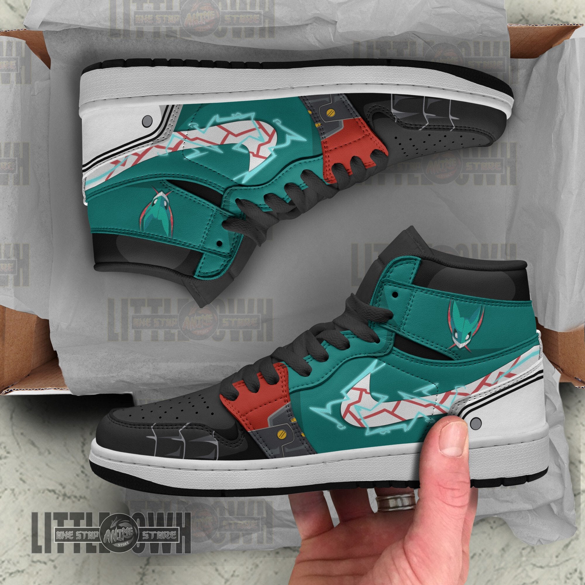 Ideafootwear Deku Izuku AJ1 High Sneakers Shoes For Men And Women