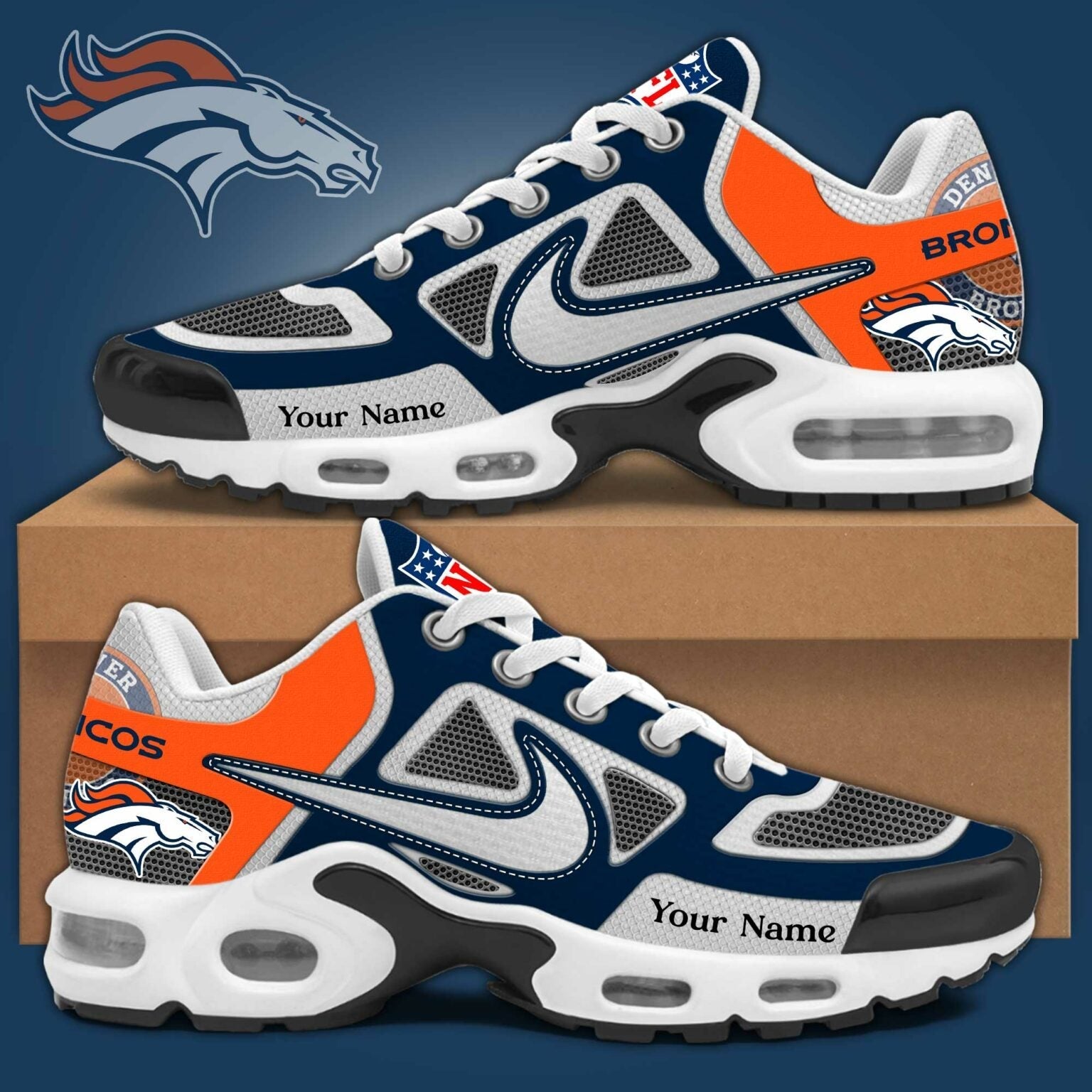 Ideafootwear Denver Broncos TN Shoes Sneakers For Men And Women