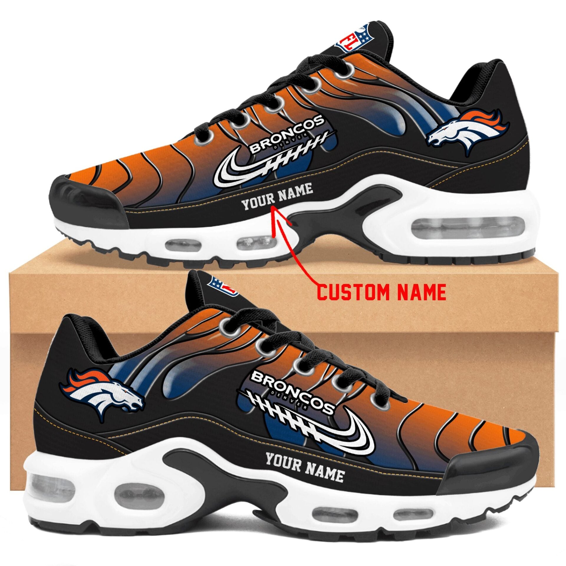 Ideafootwear Denver Broncos TN Shoes Sneakers For Men And Women