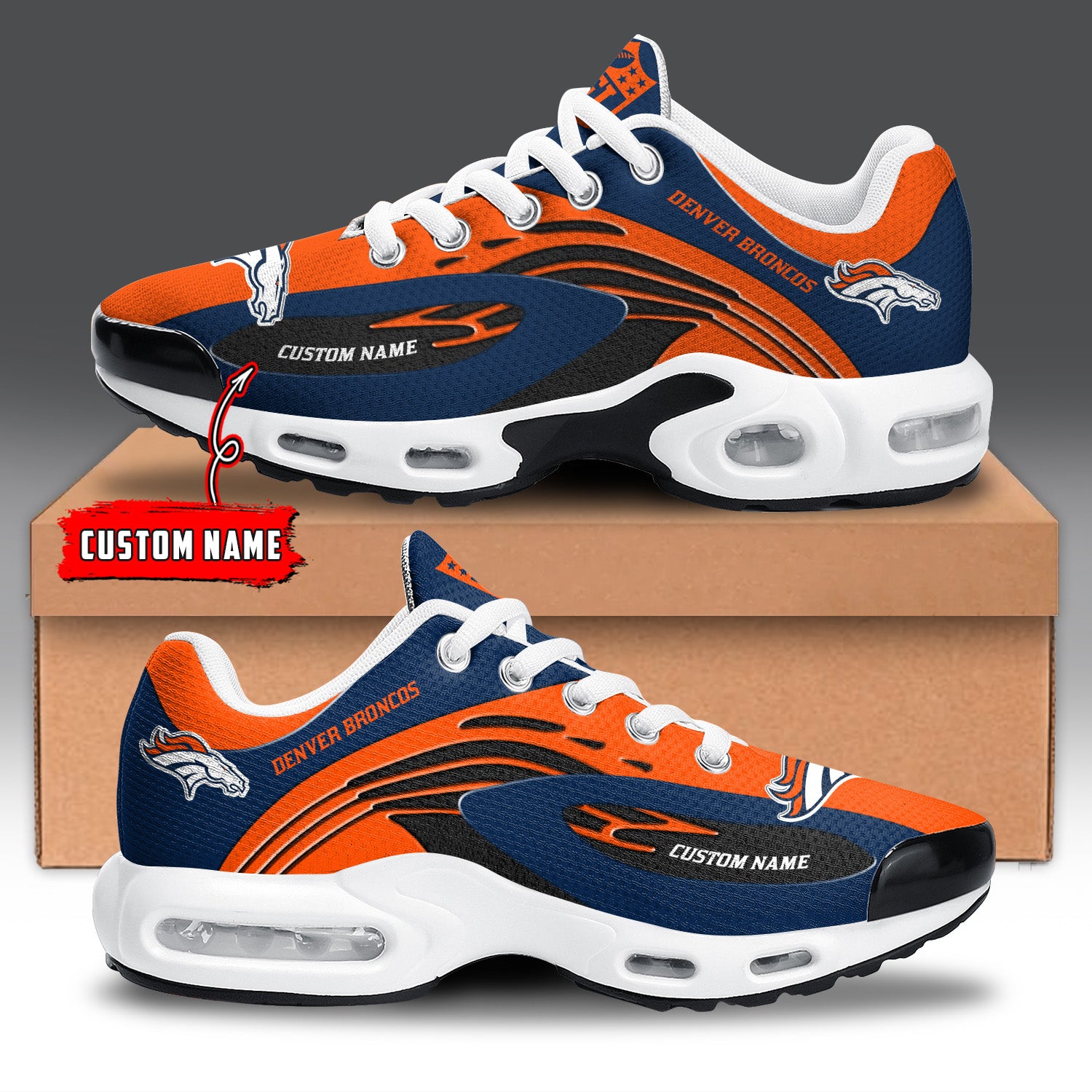Ideafootwear Denver Broncos TN Shoes Sneakers For Men And Women