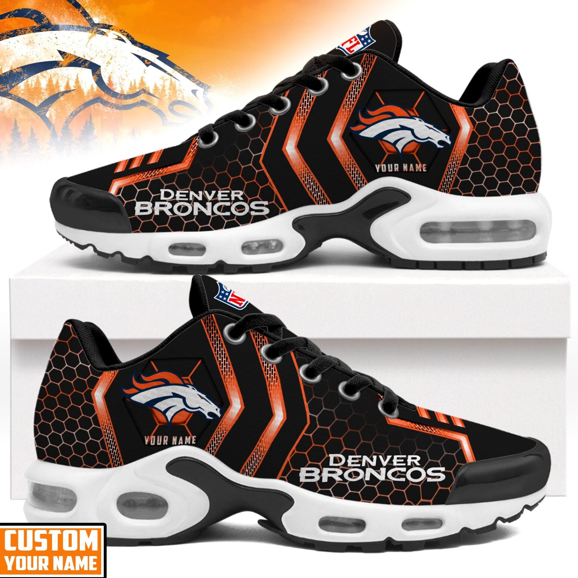 Ideafootwear Denver Broncos TN Shoes Sneakers For Men And Women
