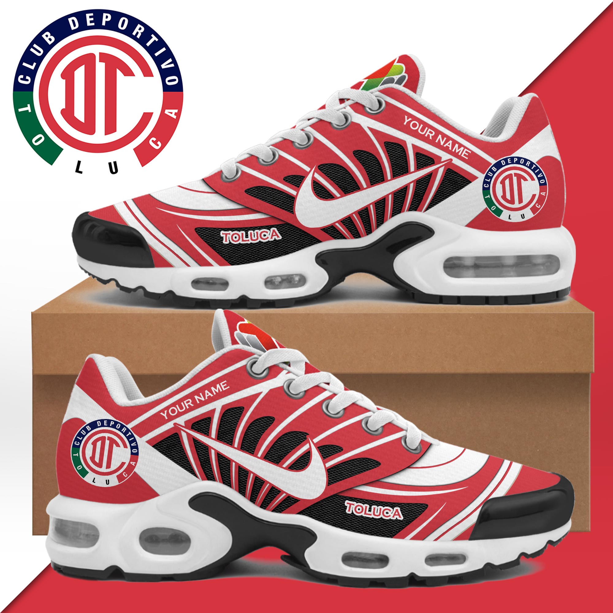 Ideafootwear Deportivo Toluca F.C TN Shoes Sneakers For Men And Women