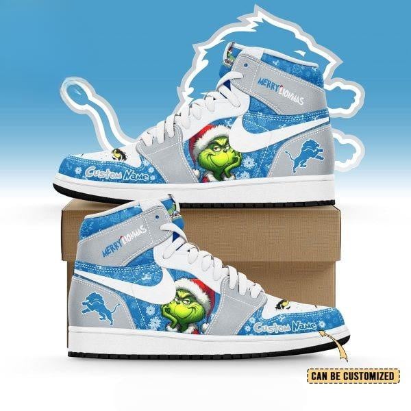 Ideafootwear Detroit Lions AJ1 High Sneakers Shoes For Men And Women