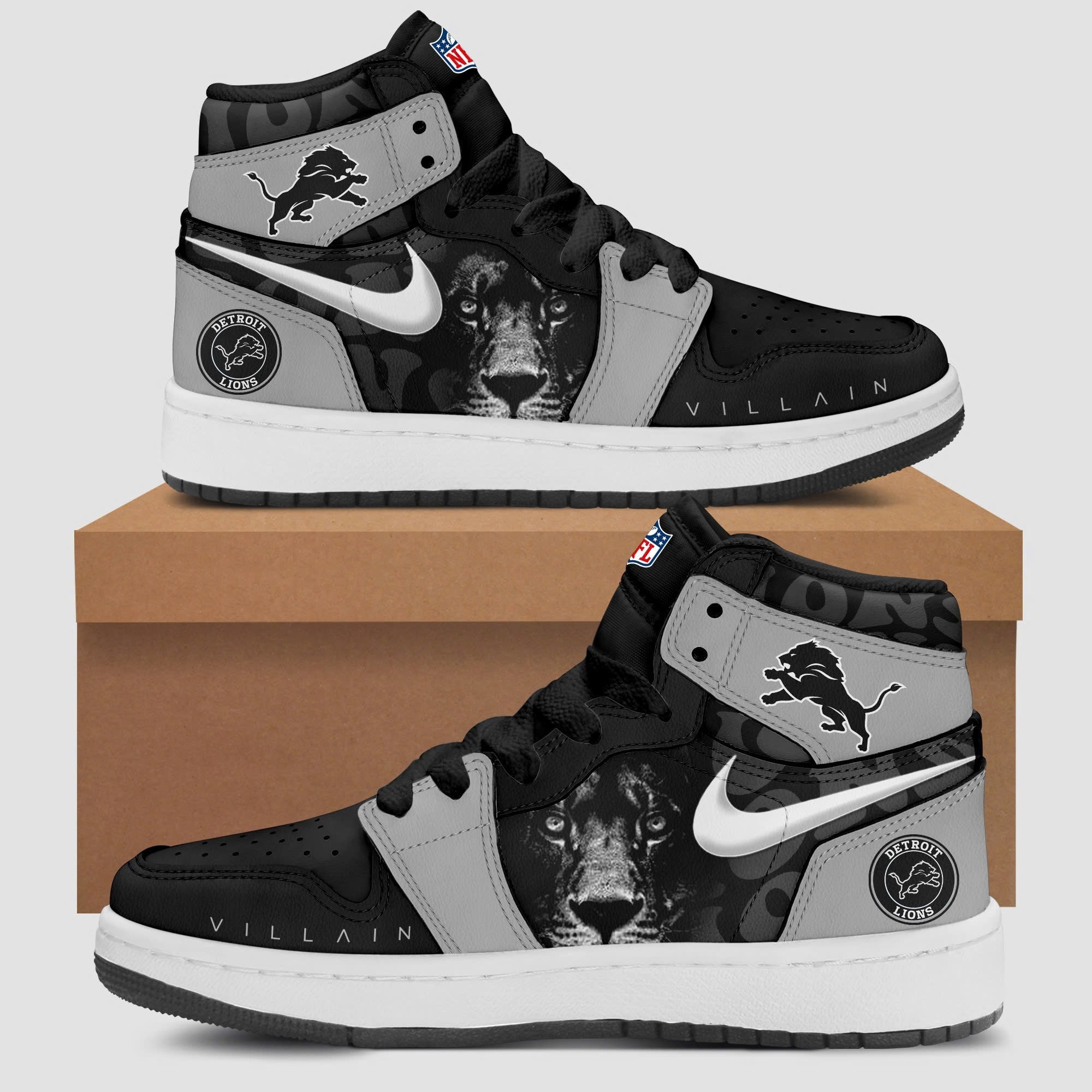 Ideafootwear Detroit Lions AJ1 High Sneakers Shoes For Men And Women