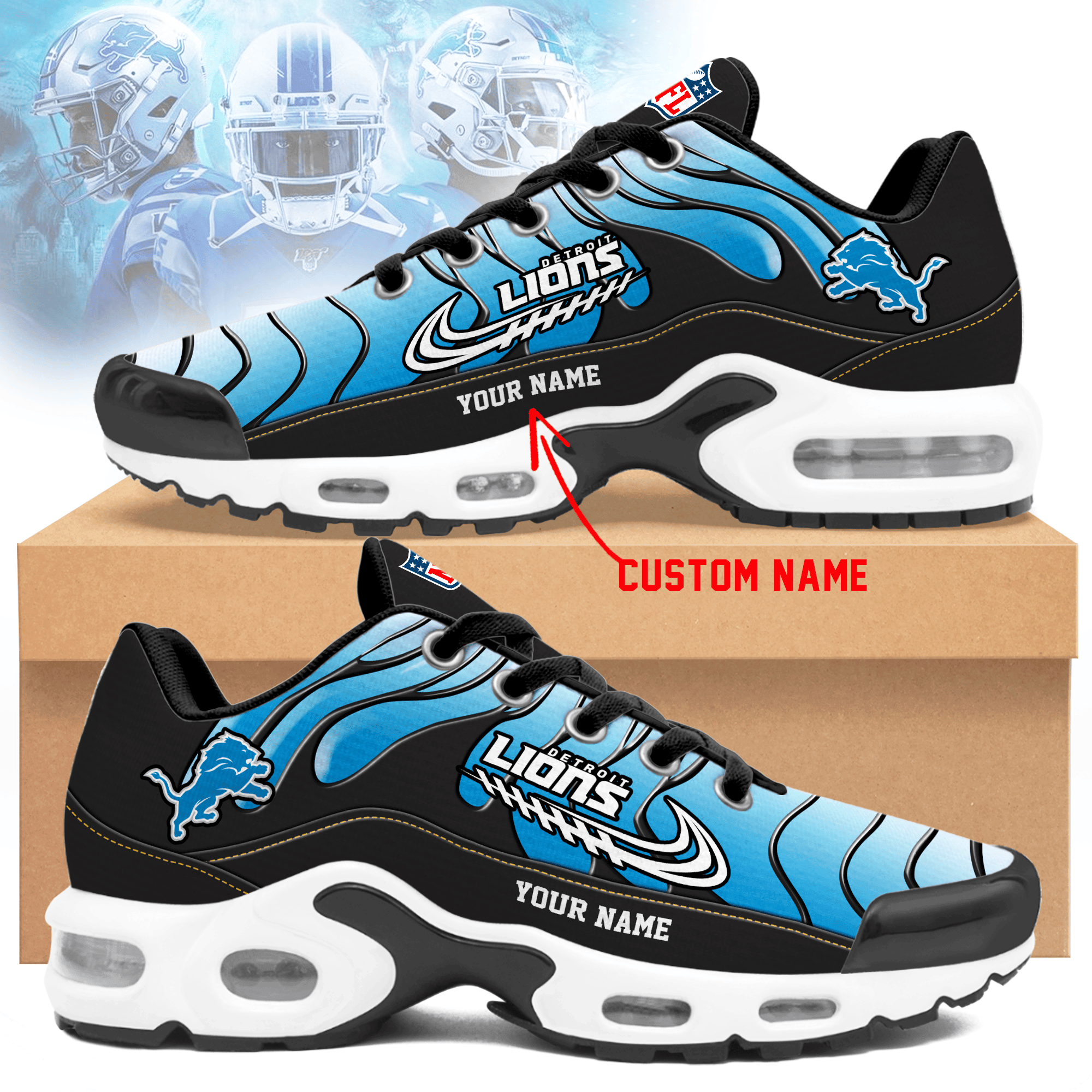 Ideafootwear Detroit Lions TN Shoes Sneakers For Men And Women