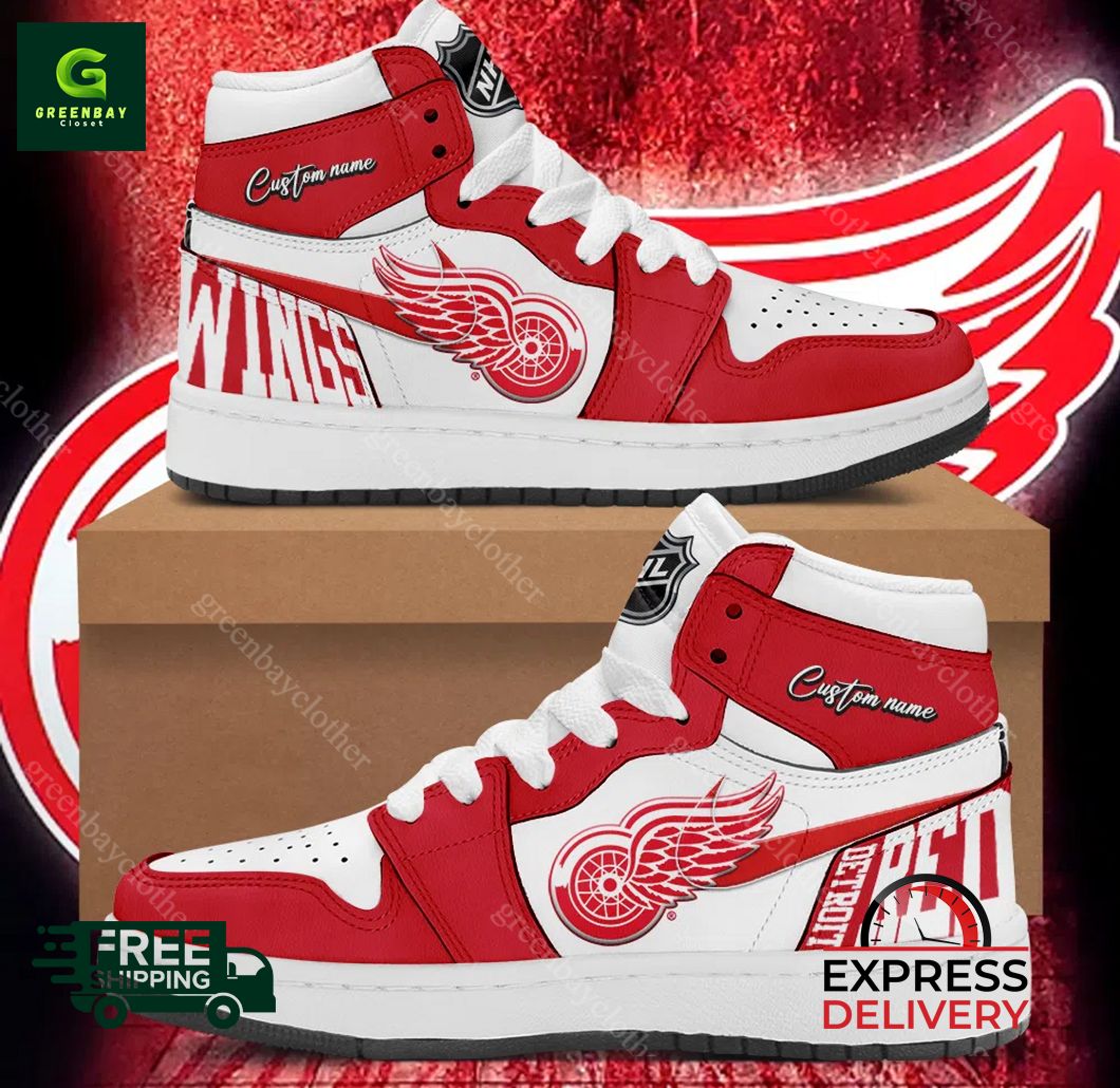 Ideafootwear Detroit Red Wings AJ1 High Sneakers Shoes For Men And Women