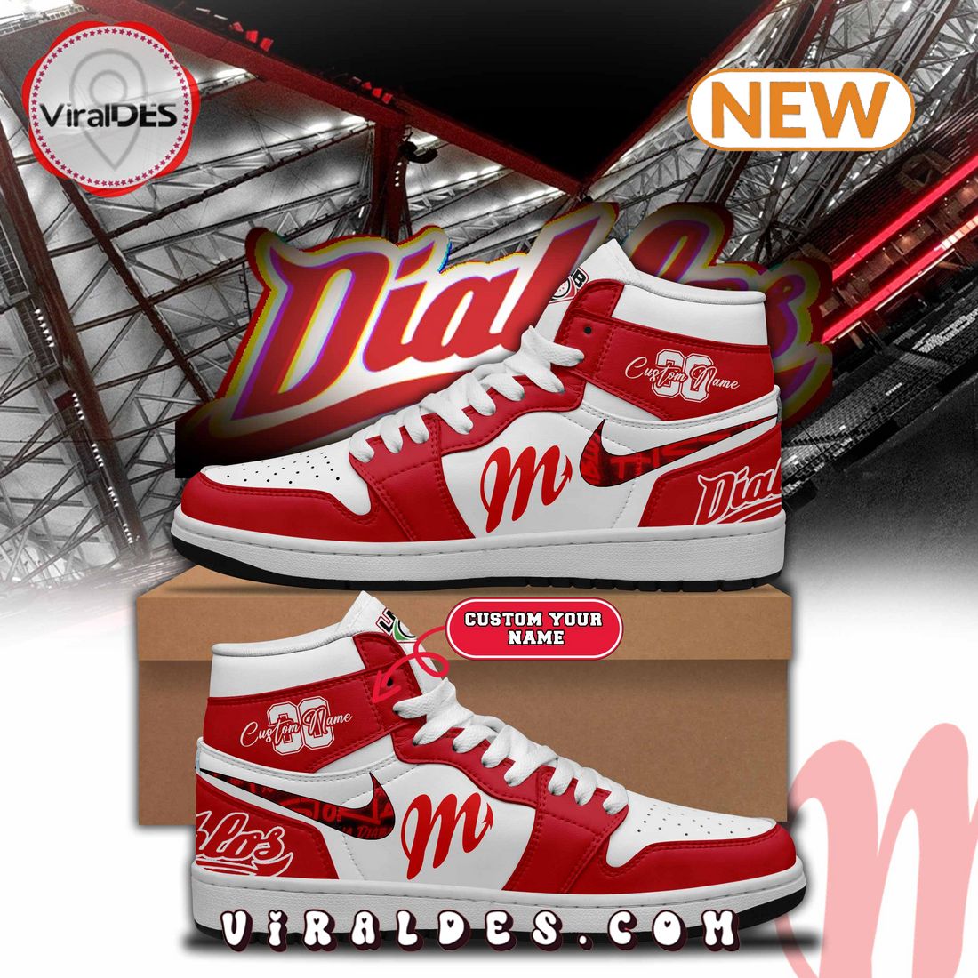 Ideafootwear Diablos Rojos del México AJ1 High Sneakers Shoes For Men And Women