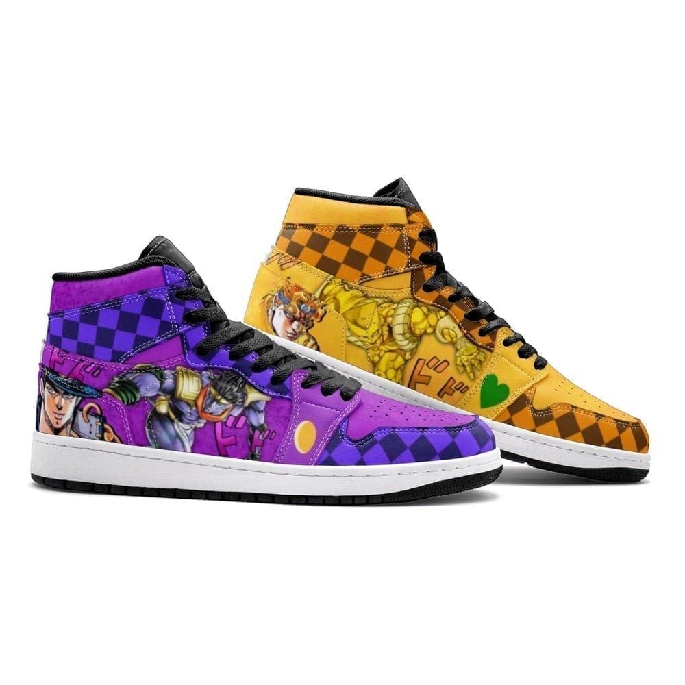Ideafootwear Dio Vs Jotaro AJ1 High Sneakers Shoes For Men And Women