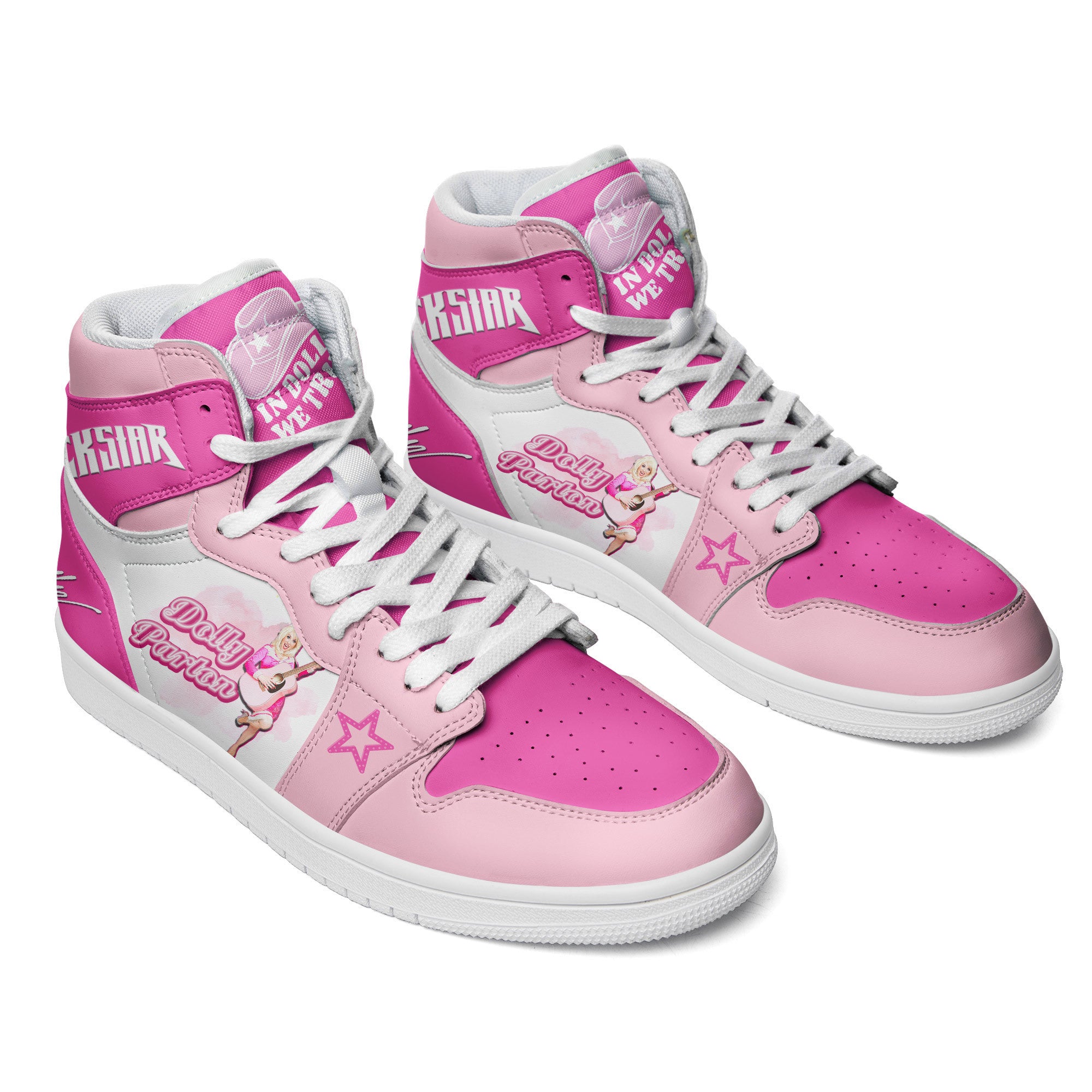 Ideafootwear Dolly Parton AJ1 High Sneakers Shoes For Men And Women