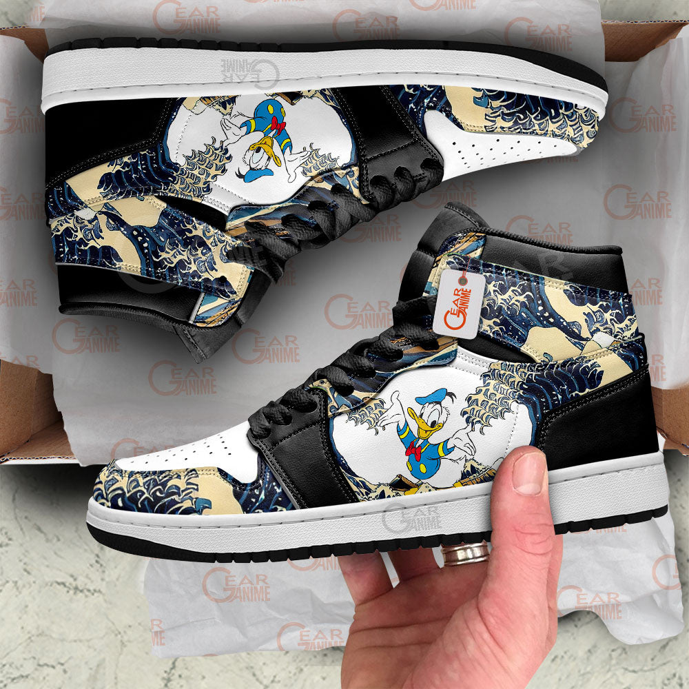 Ideafootwear Donald Duck AJ1 High Sneakers Shoes For Men And Women