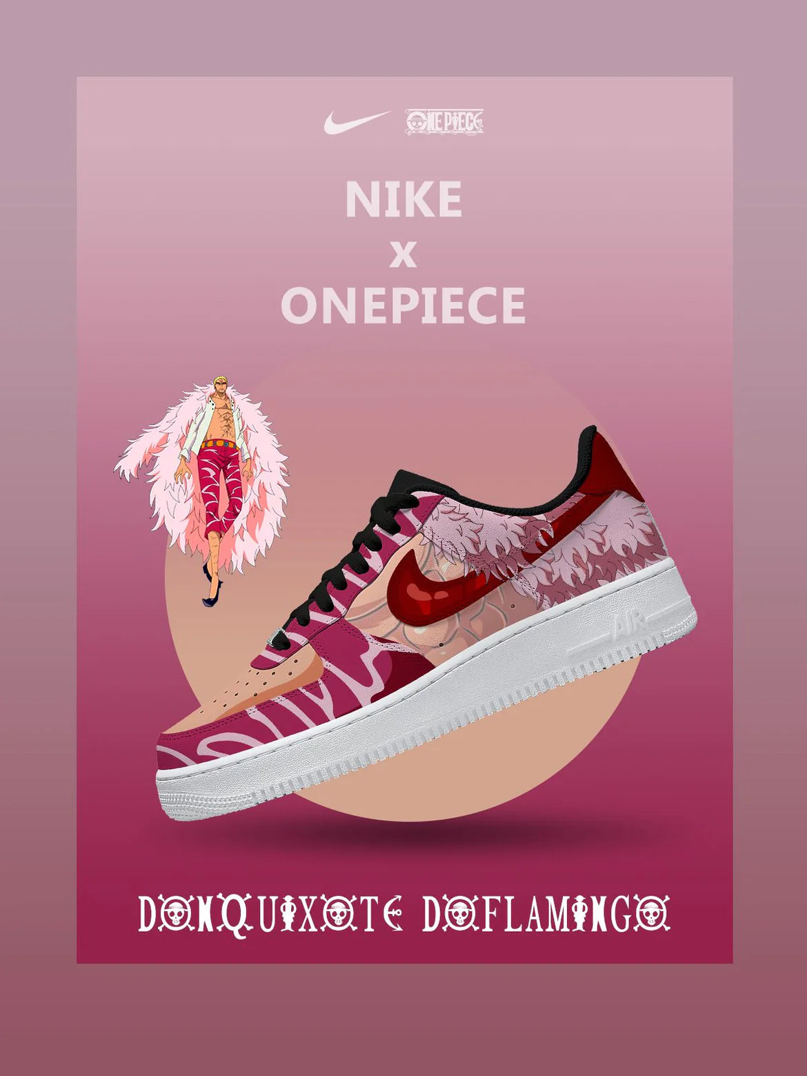 Ideafootwear Donquixote Doflamingo  Air Low-Top Sneakers Shoes For Men And Women 1
