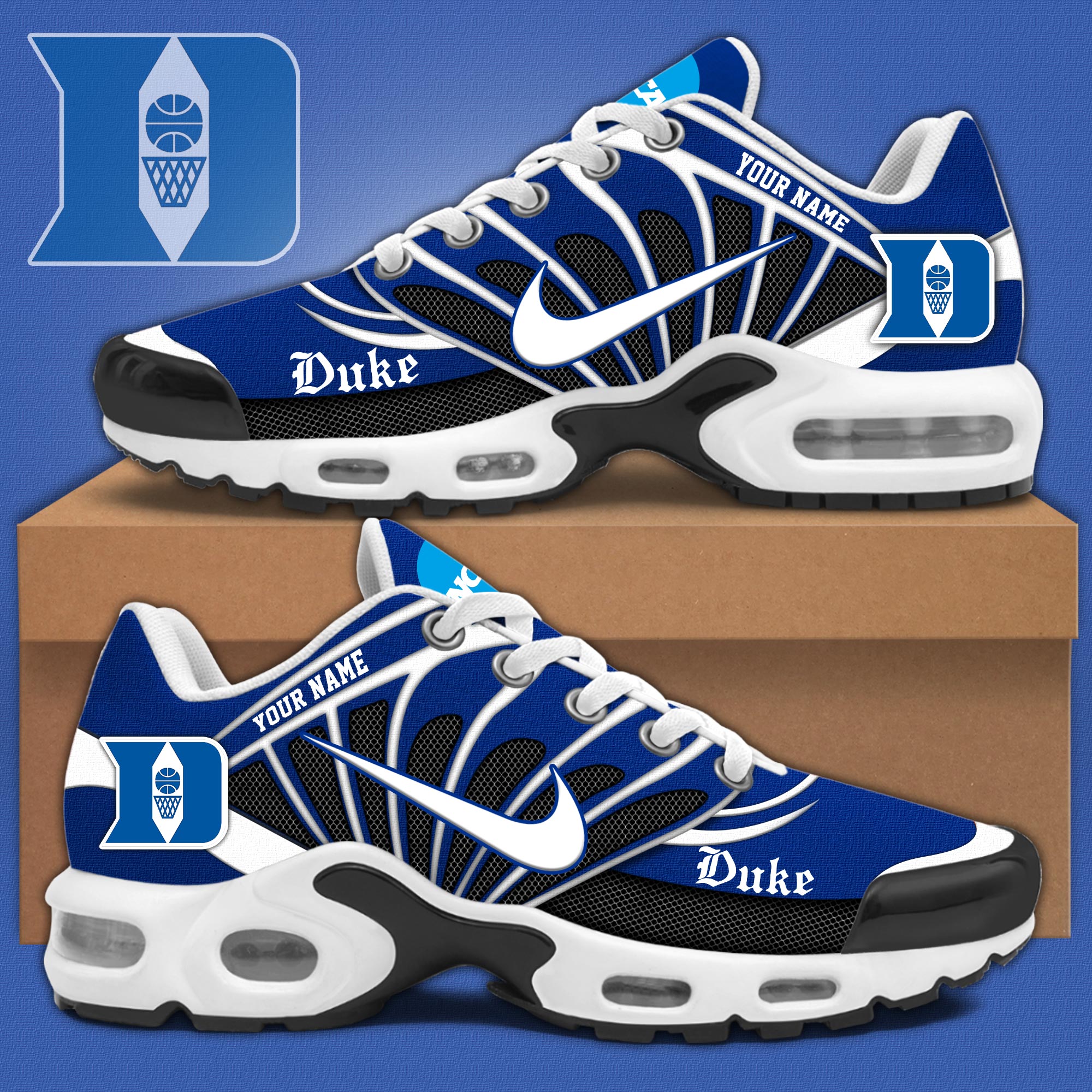 Ideafootwear Duke Blue Devils TN Shoes Sneakers For Men And Women