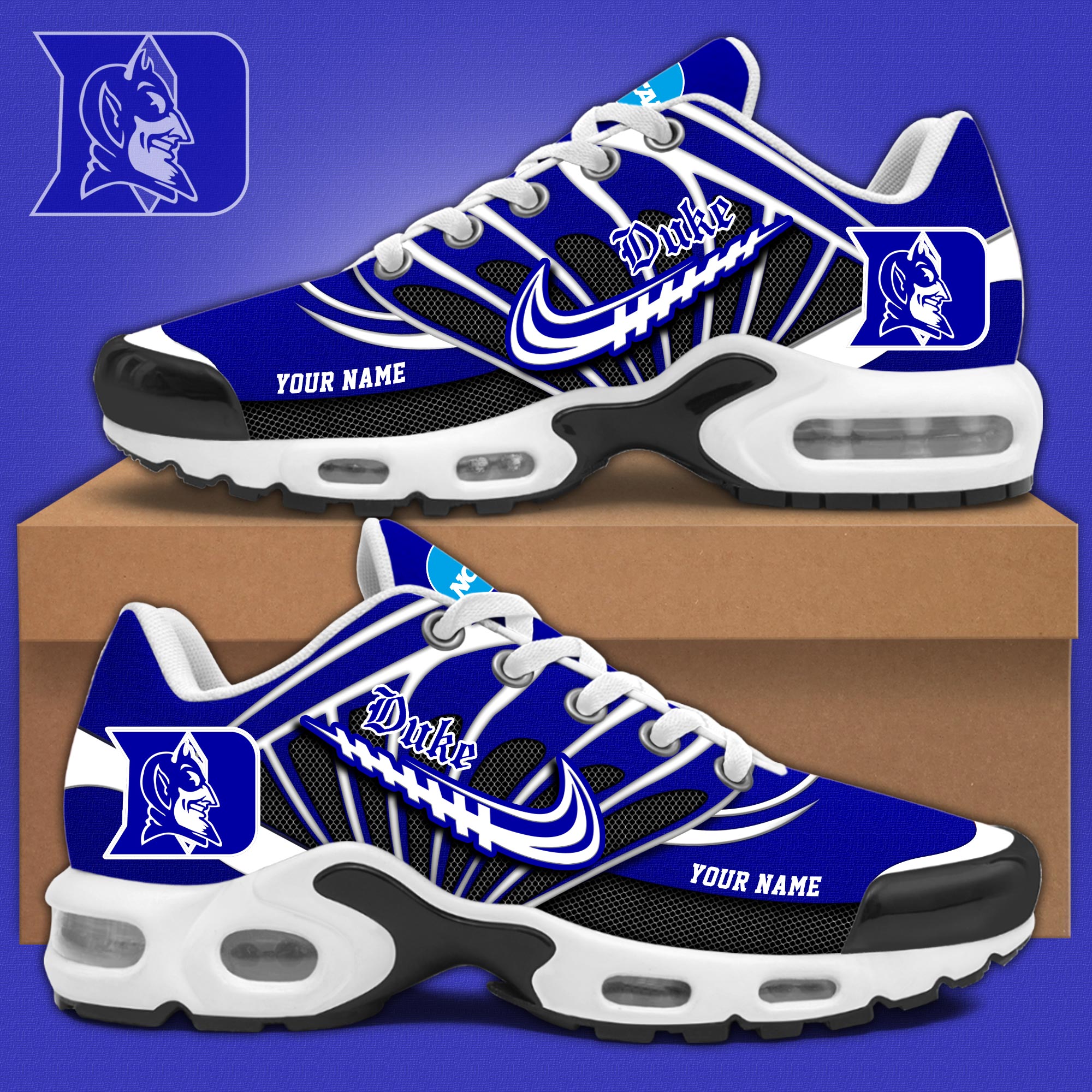 Ideafootwear Duke Blue Devils TN Shoes Sneakers For Men And Women