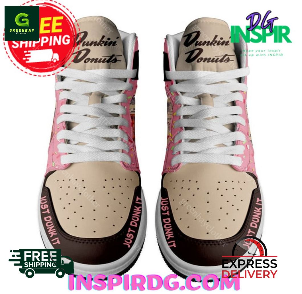 Ideafootwear Dunkin Donuts AJ1 High Sneakers Shoes For Men And Women