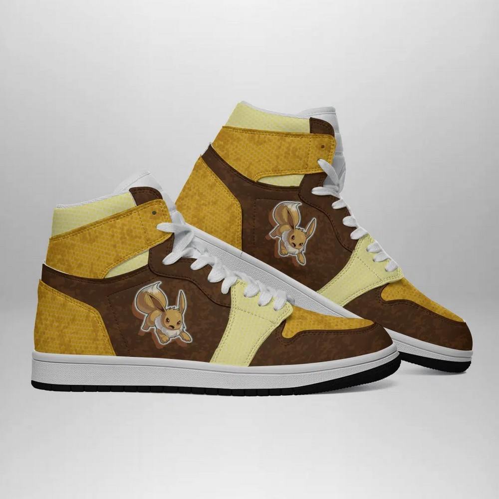 Ideafootwear Eevee Attack Pokemon  AJ1 High Sneakers Shoes For Men And Women