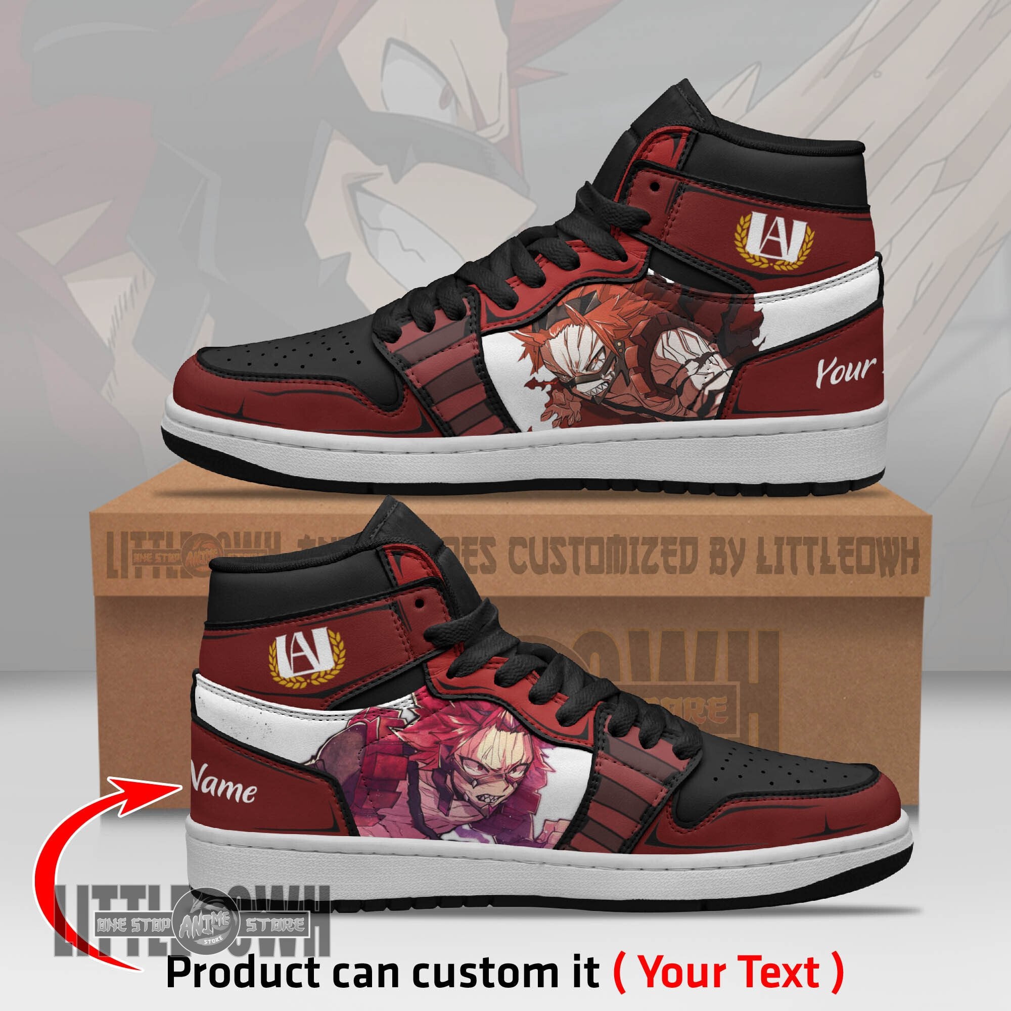 Ideafootwear Eijiro Kirishima AJ1 High Sneakers Shoes For Men And Women