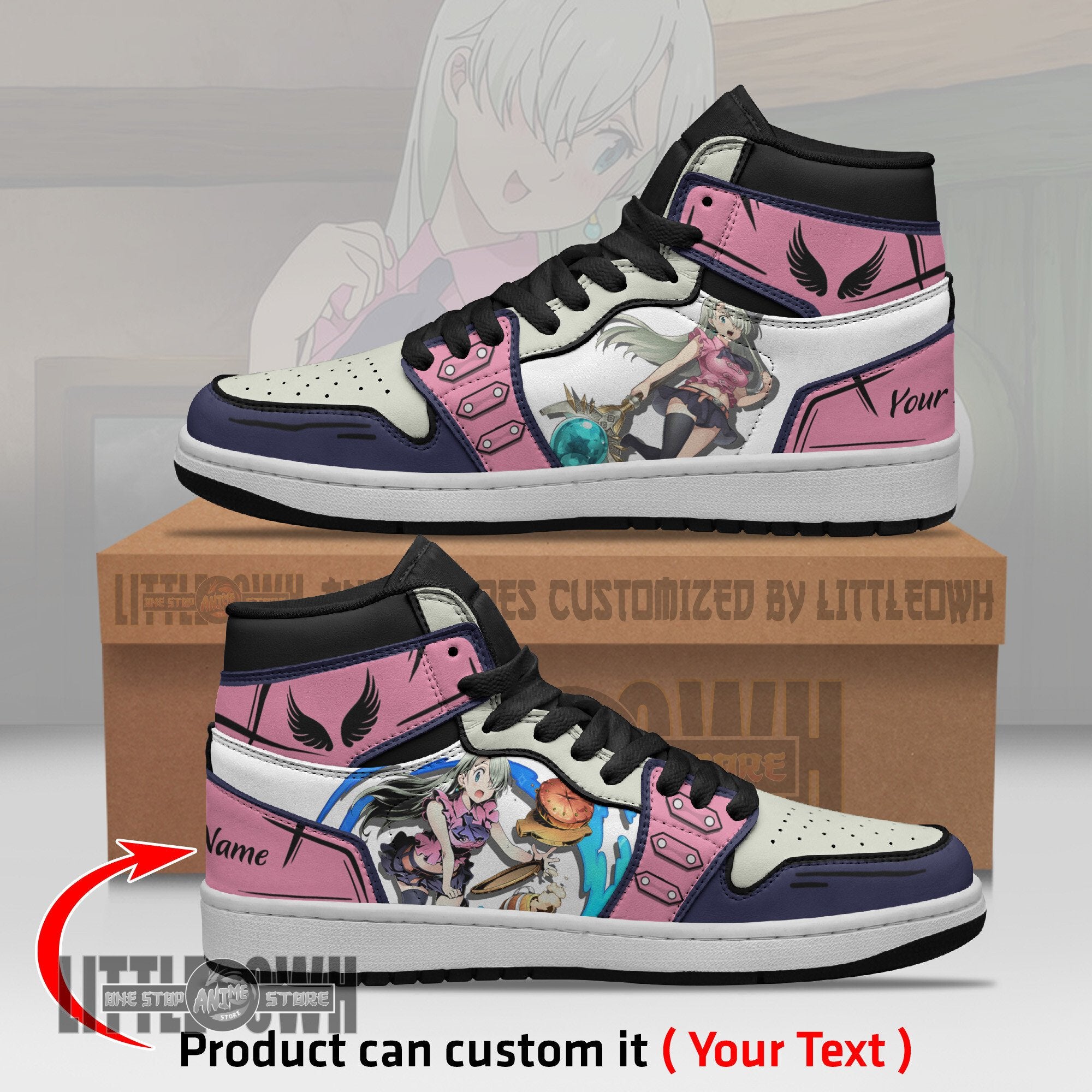 Ideafootwear Elizabeth Liones AJ1 High Sneakers Shoes For Men And Women