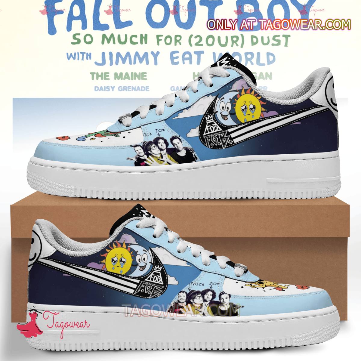 Ideafootwear Fall Out Boy Air Low-Top Sneakers Shoes For Men And Women 1