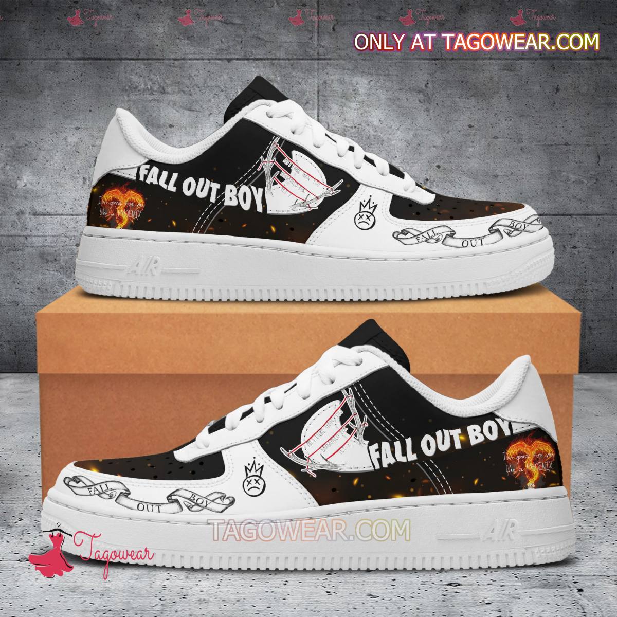 Ideafootwear Fall Out Boy Air Low-Top Sneakers Shoes For Men And Women 1