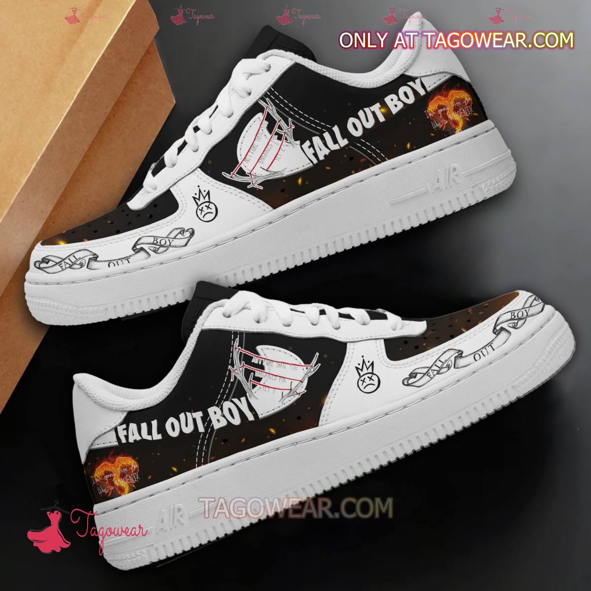 Ideafootwear Fall Out Boy Air Low-Top Sneakers Shoes For Men And Women 2